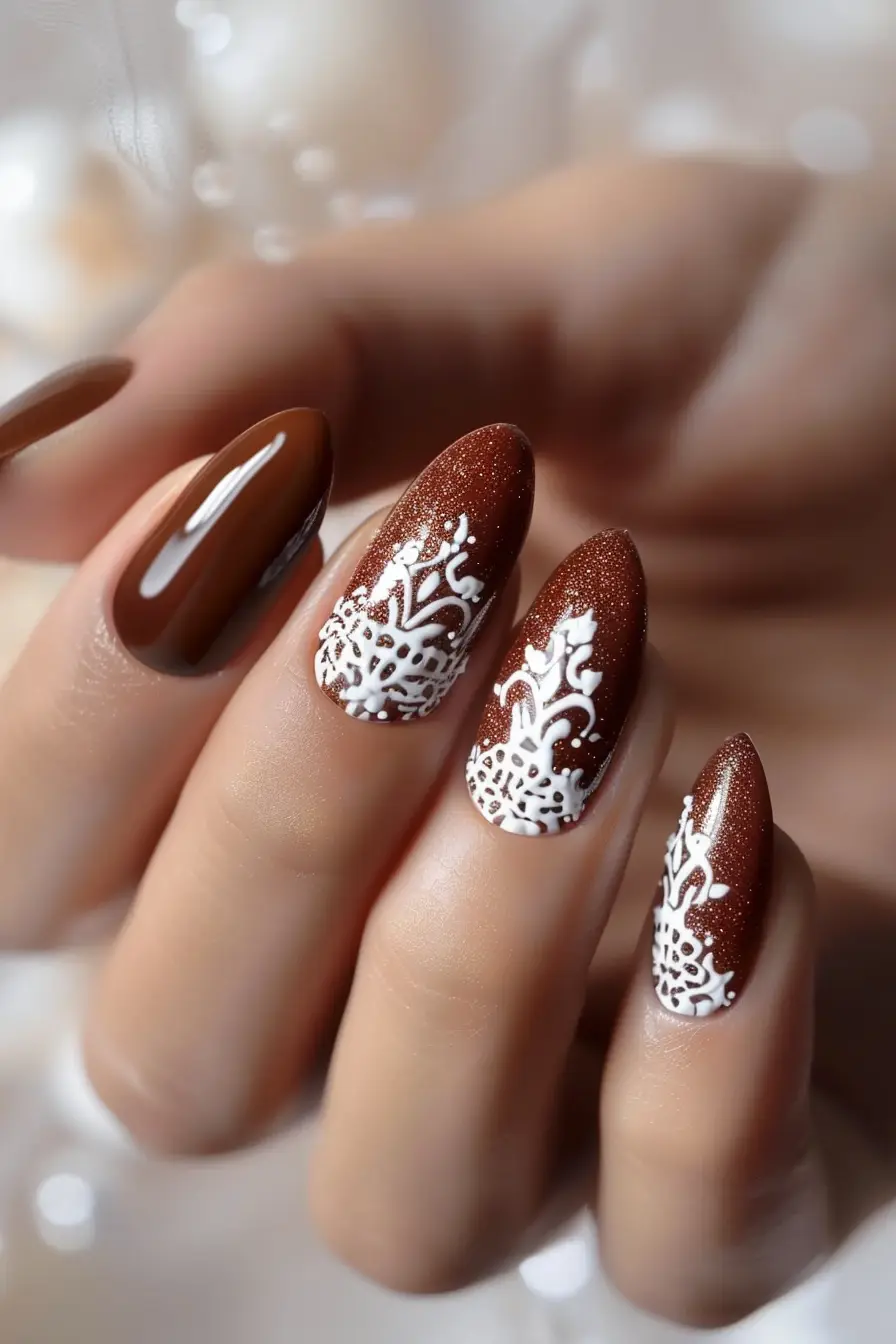 Leather and Lace Western Nail Idea