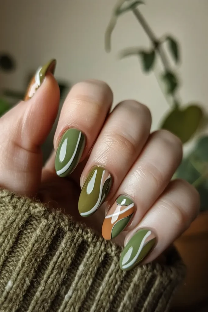 Abstract Swirl Nail Art Trendy Nail Inspo Idea