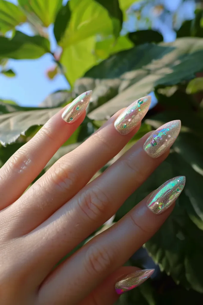 Holographic Butterfly Nails Trendy Nail Inspo Idea