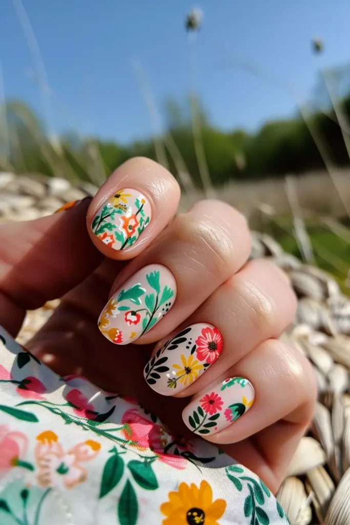 Jelly Floral Nails Trendy Nail Inspo Idea