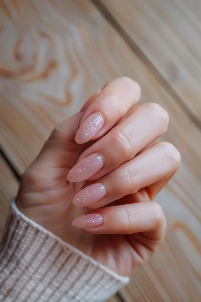 Rose Quartz Gemstone Nails Trendy Nail Inspo Idea