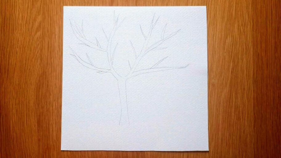 apple tree drawing easy