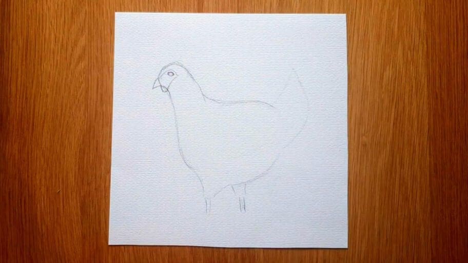 How to draw hen easy