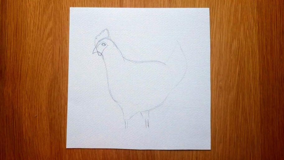 How to draw hen easy