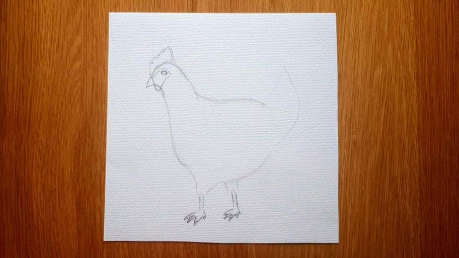 How to draw hen easy