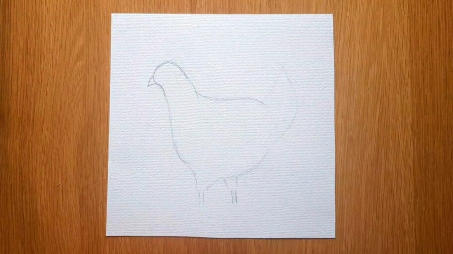 How to draw hen easy
