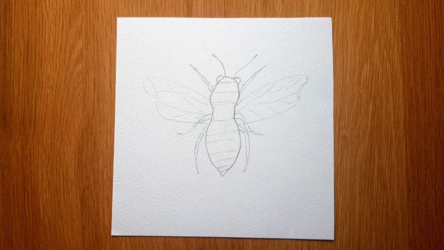 How to draw a simple bumble bee