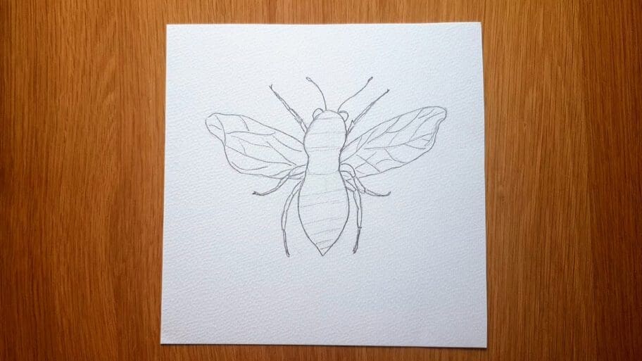 How to draw a simple bumble bee