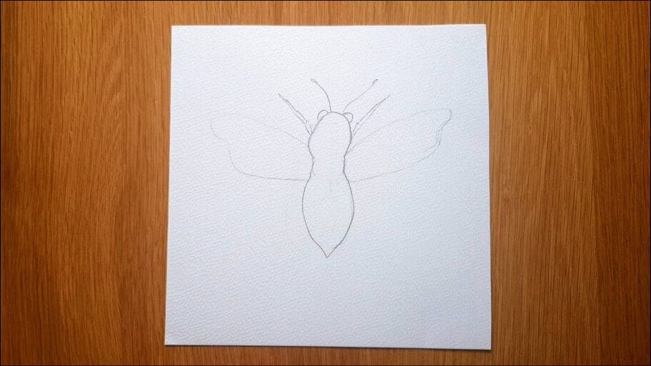 How to draw a simple bumble bee