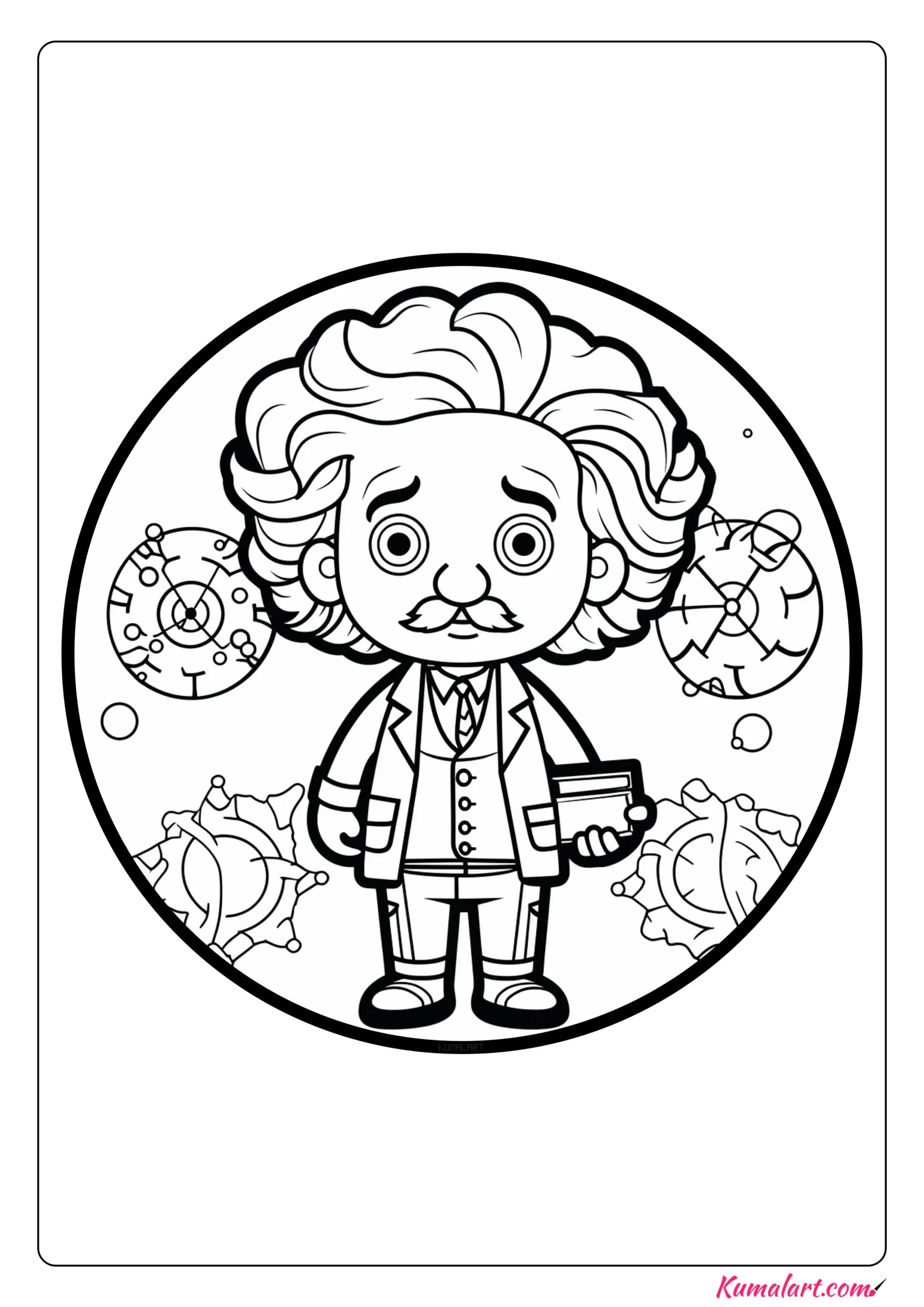 Accomplished Albert Einstein Coloring Page