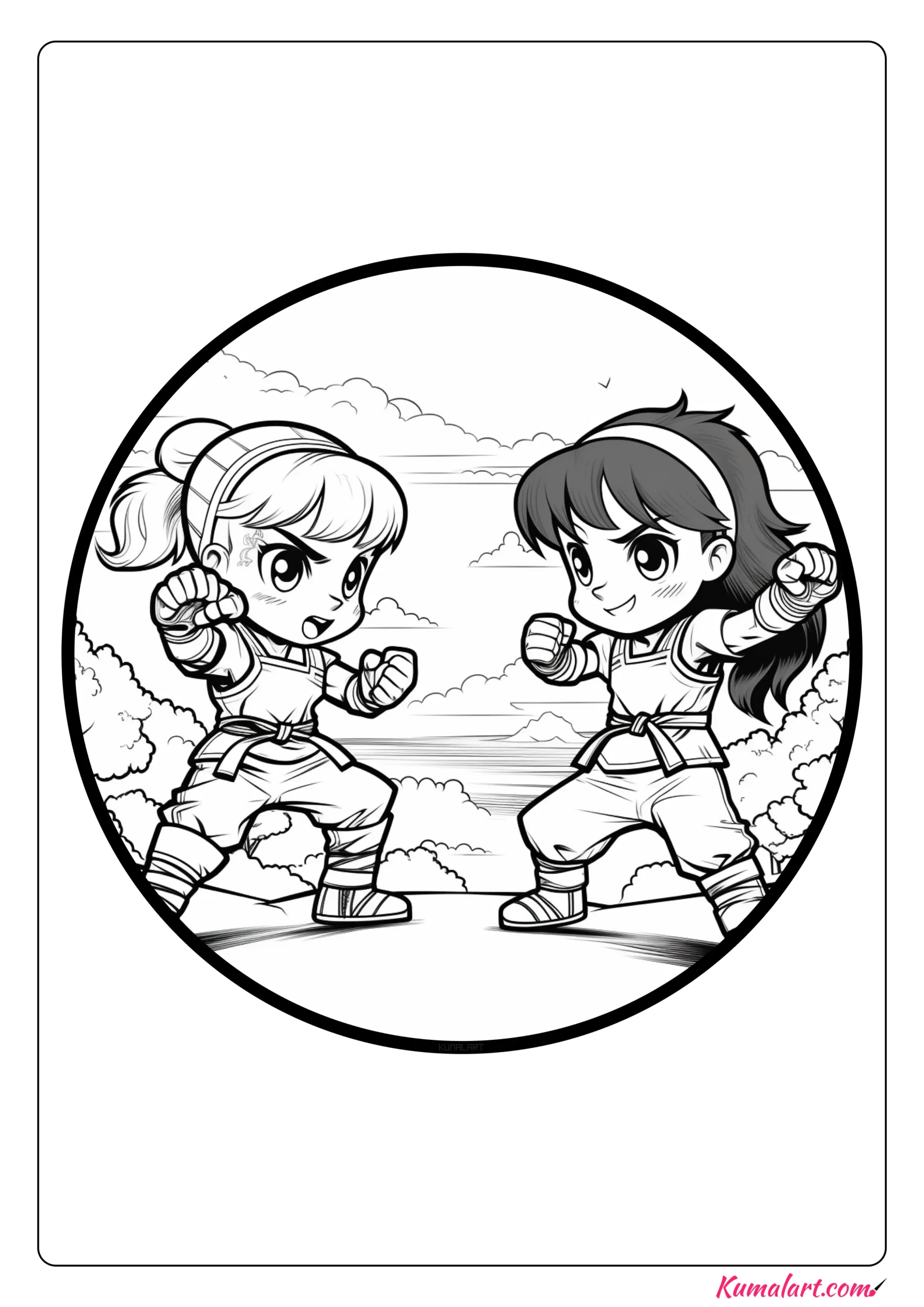 Adventurous Jiu Jitsu Coloring Page
