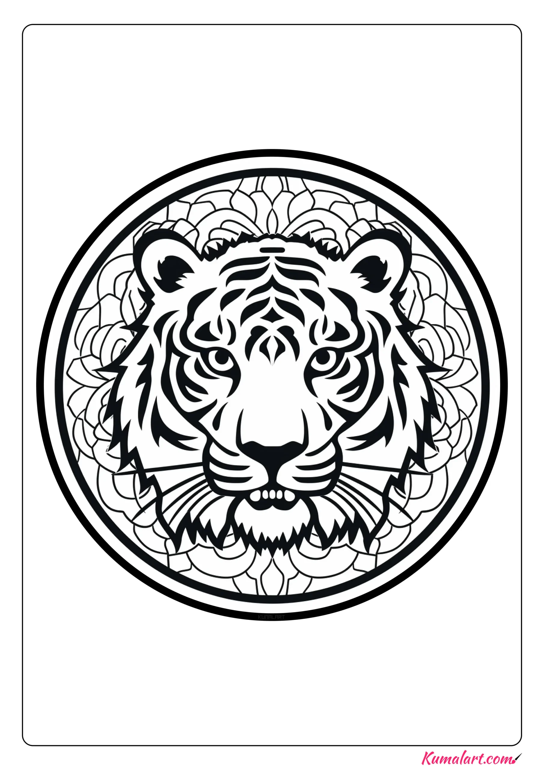 Alan the Tiger Mandala Coloring Page