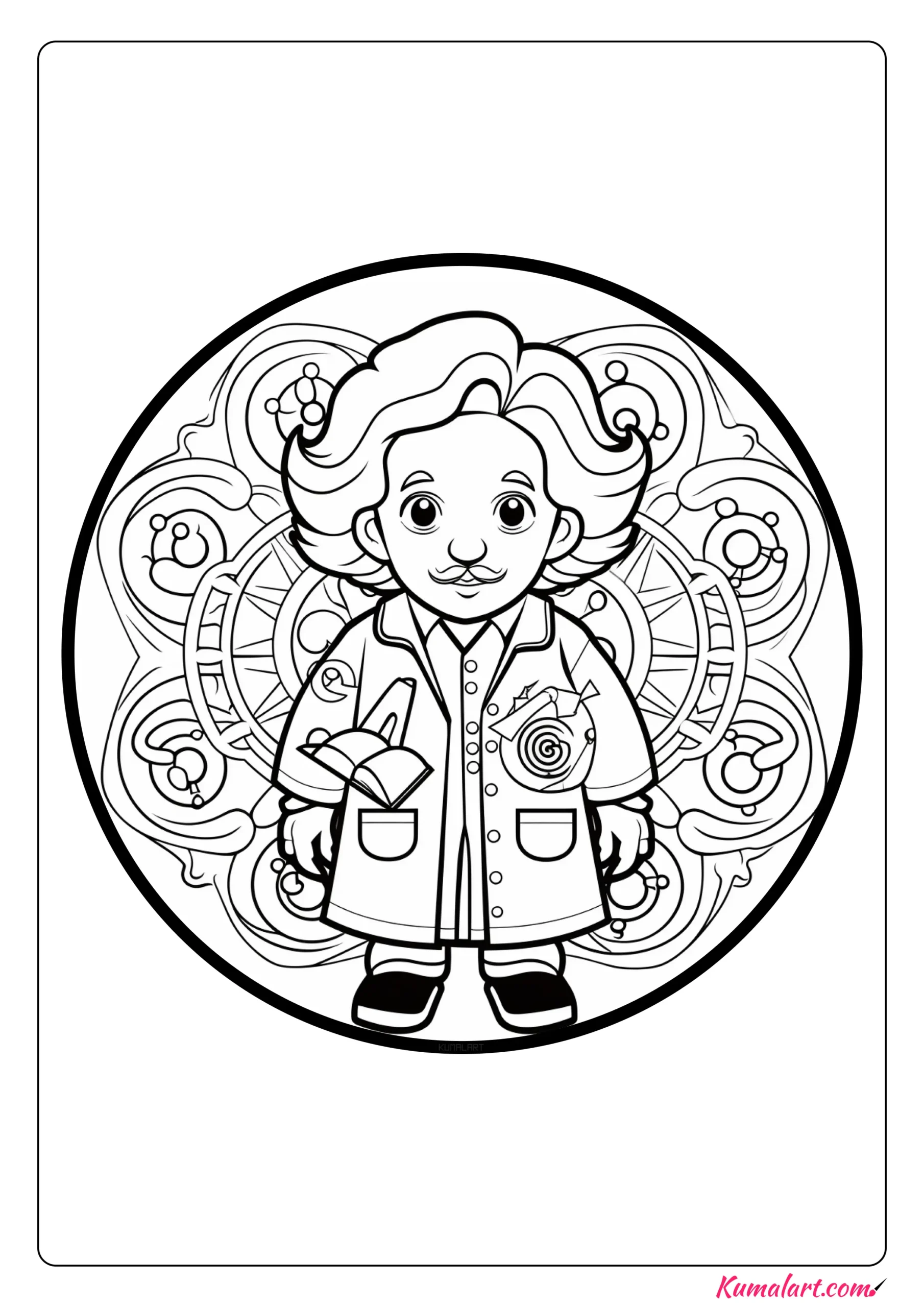 Albert Einstein Free Coloring Page