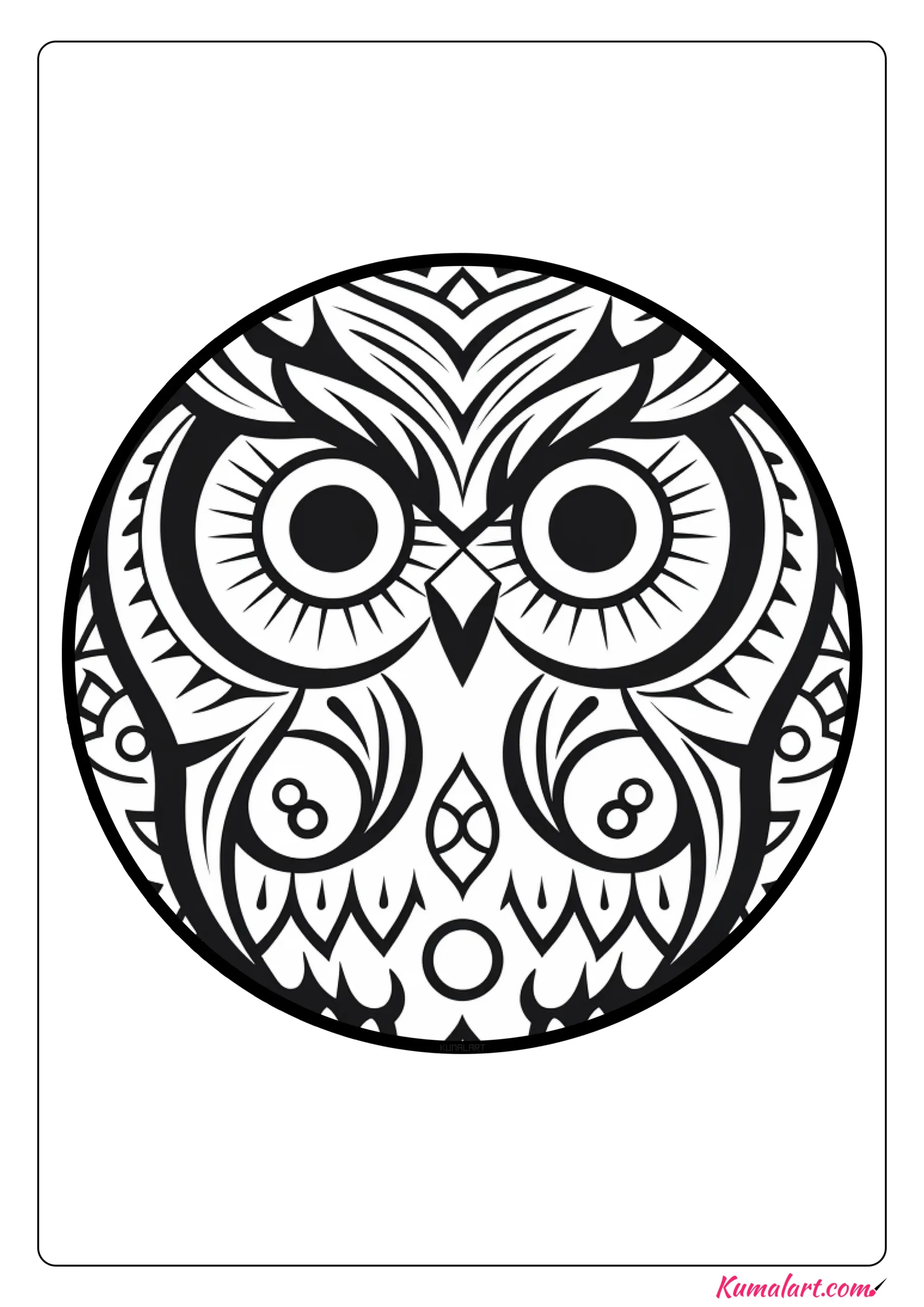 Alice the Owl Coloring Page