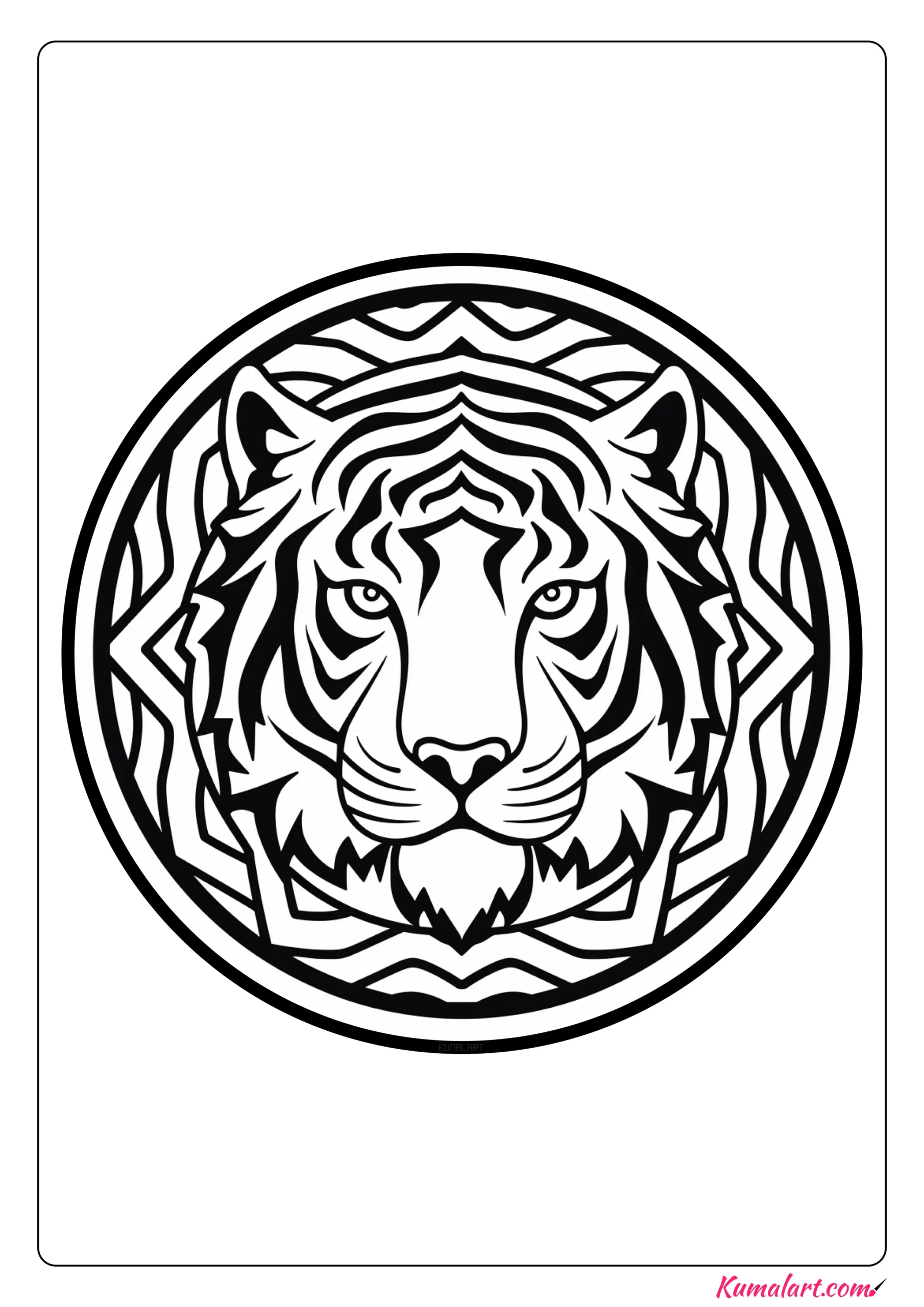 Alice the Tiger Mandala Coloring Page