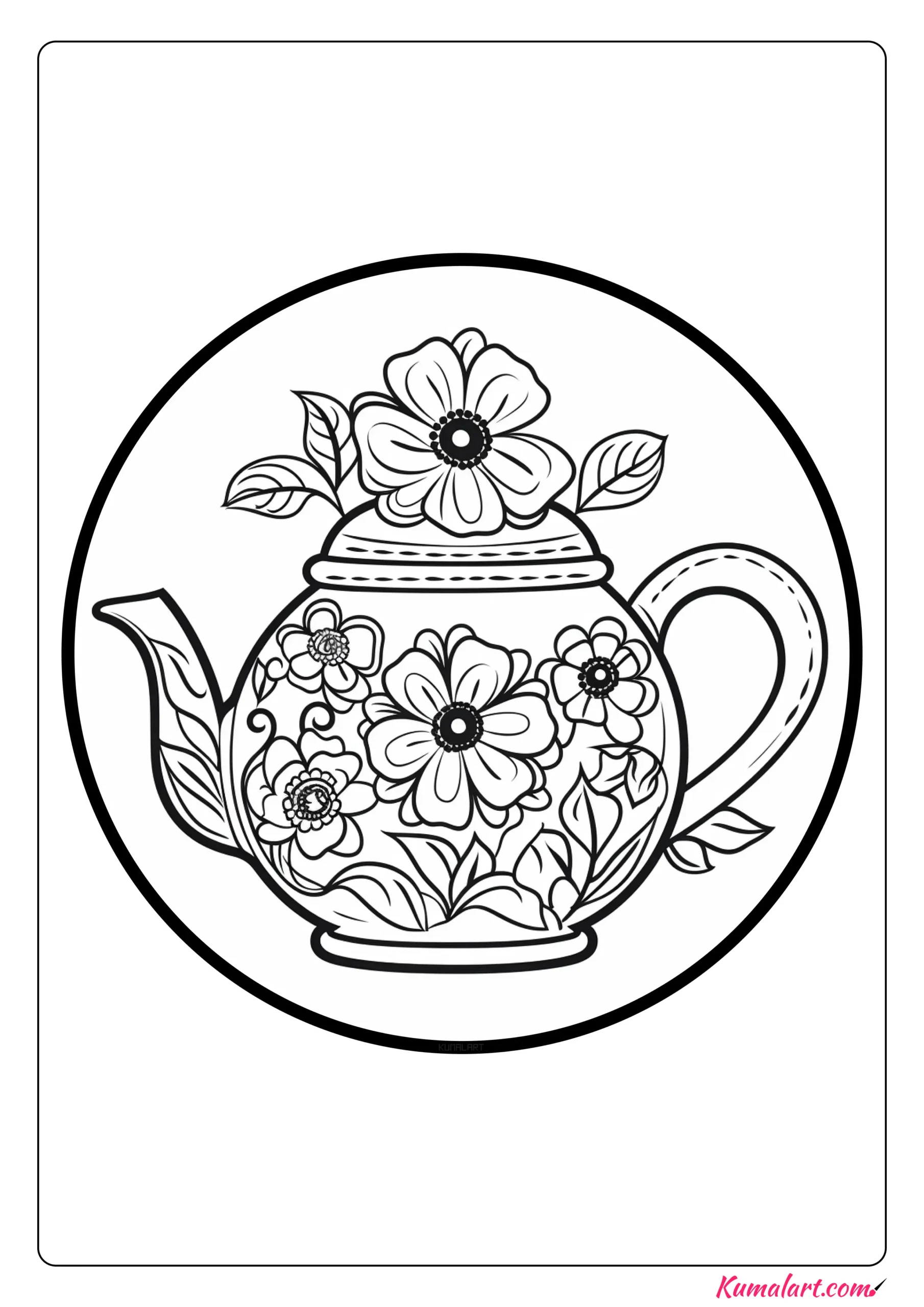 Alluring Teapot Coloring Page