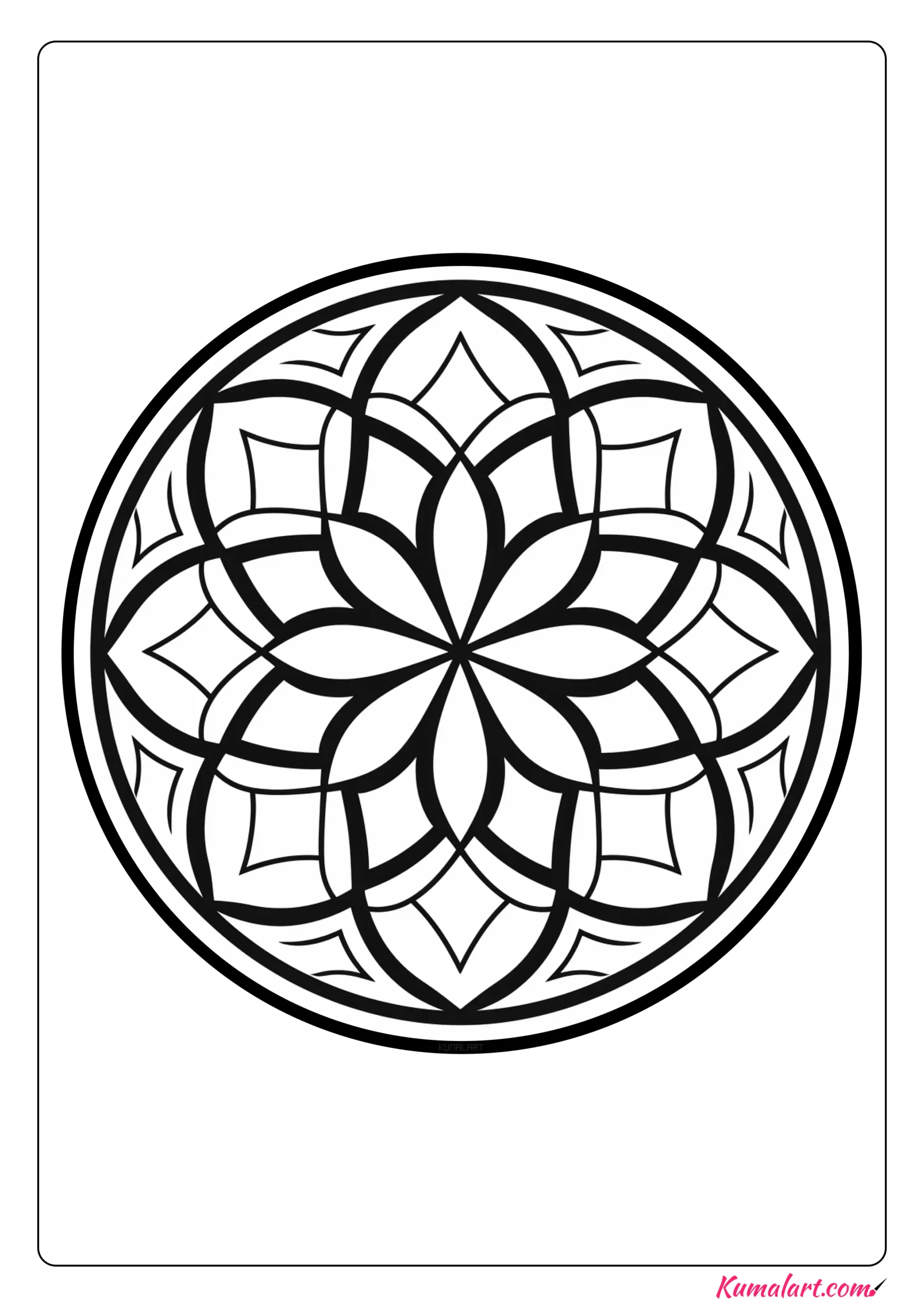 Amazing Geometric Mandala Coloring Page