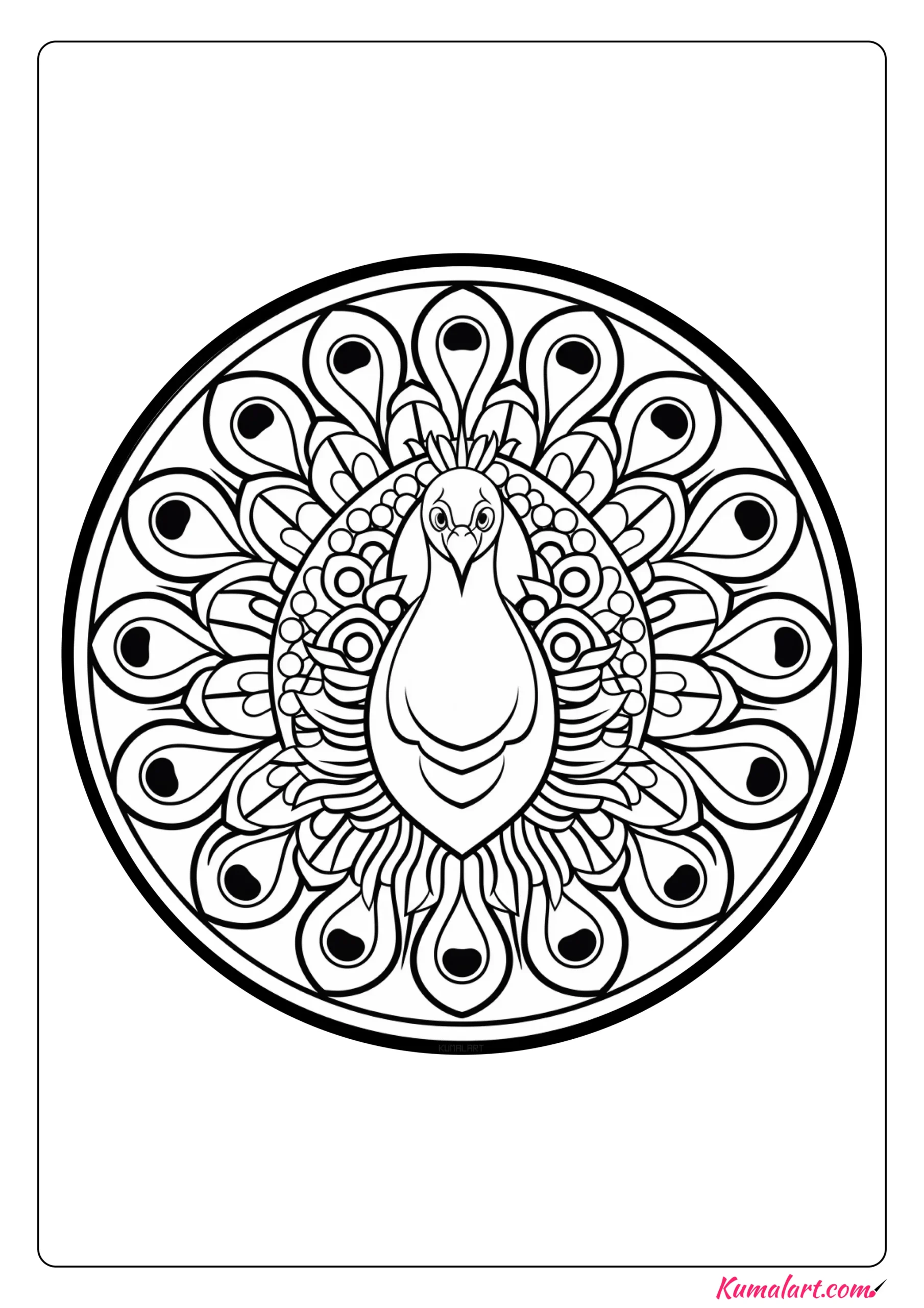 Amelia the Peacock Coloring Page
