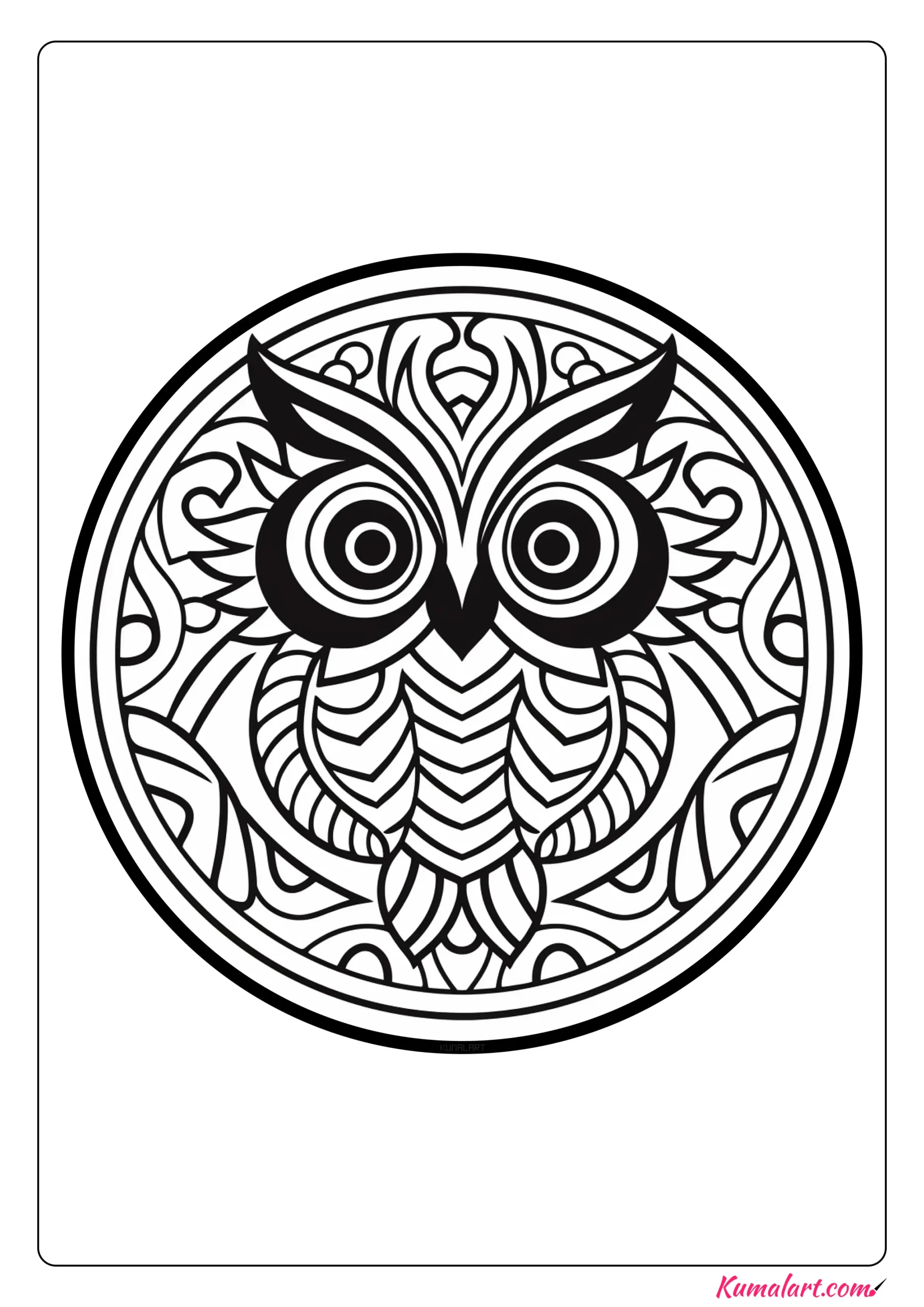 Anna the Owl Mandala Coloring Page