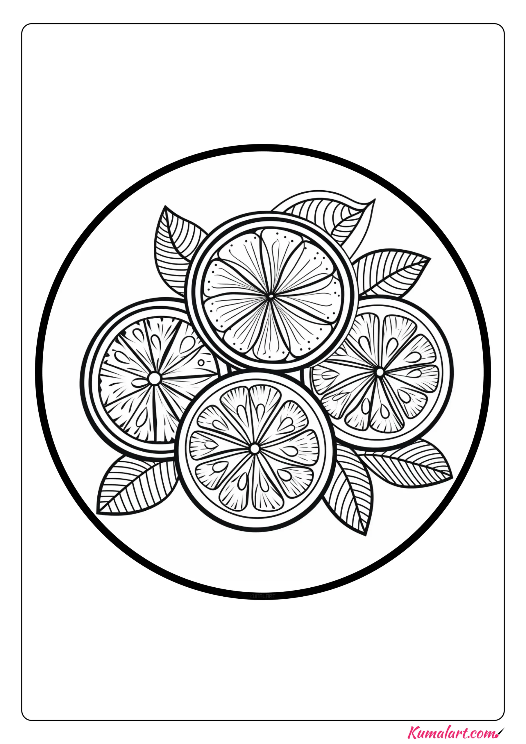 Appealing Lemon Coloring Page