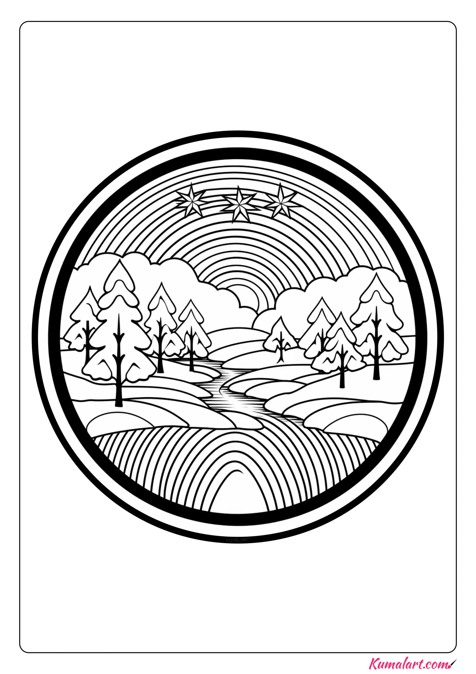 Arctic Winter Mandala Coloring Page
