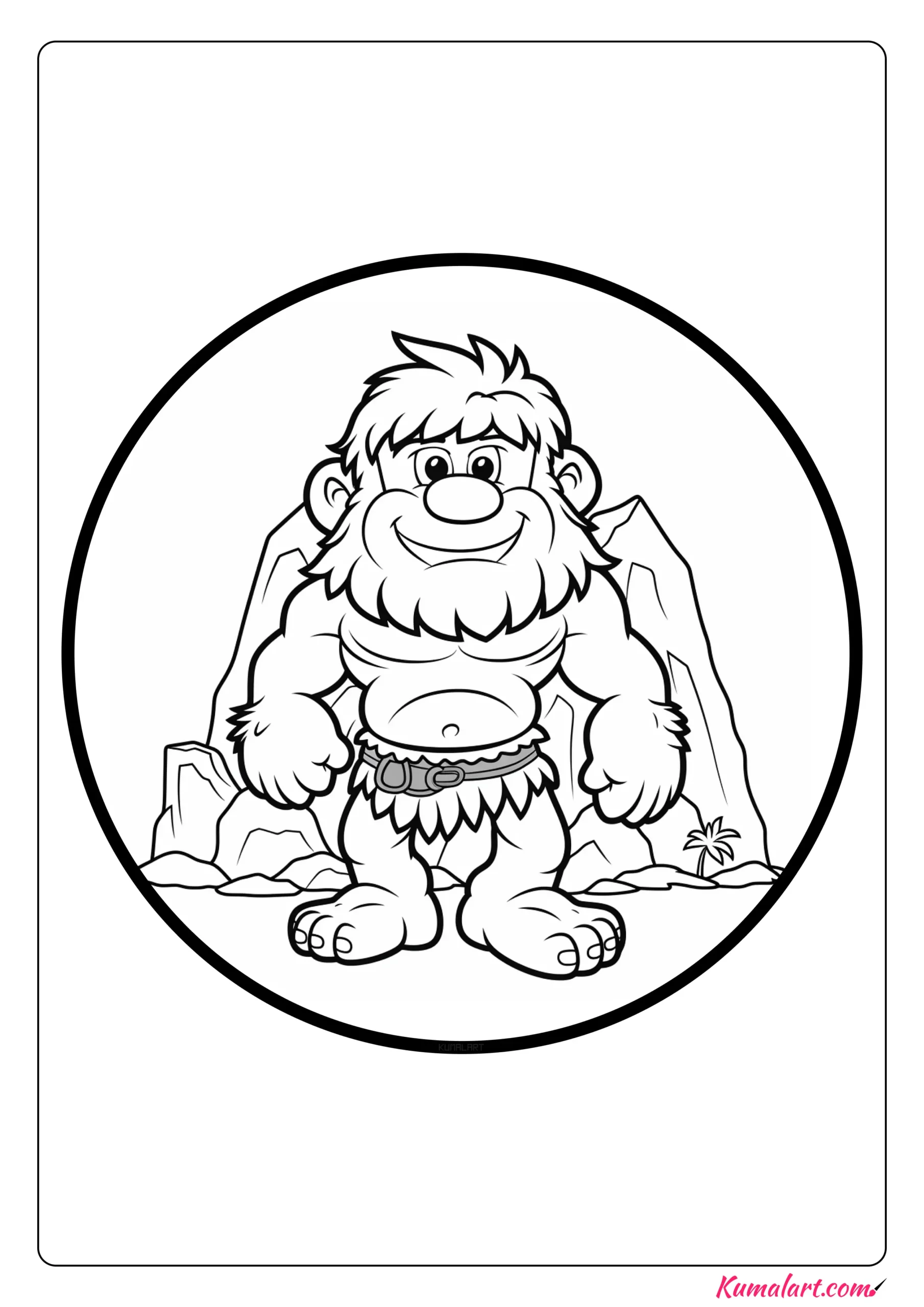 Arg the Caveman Coloring Page