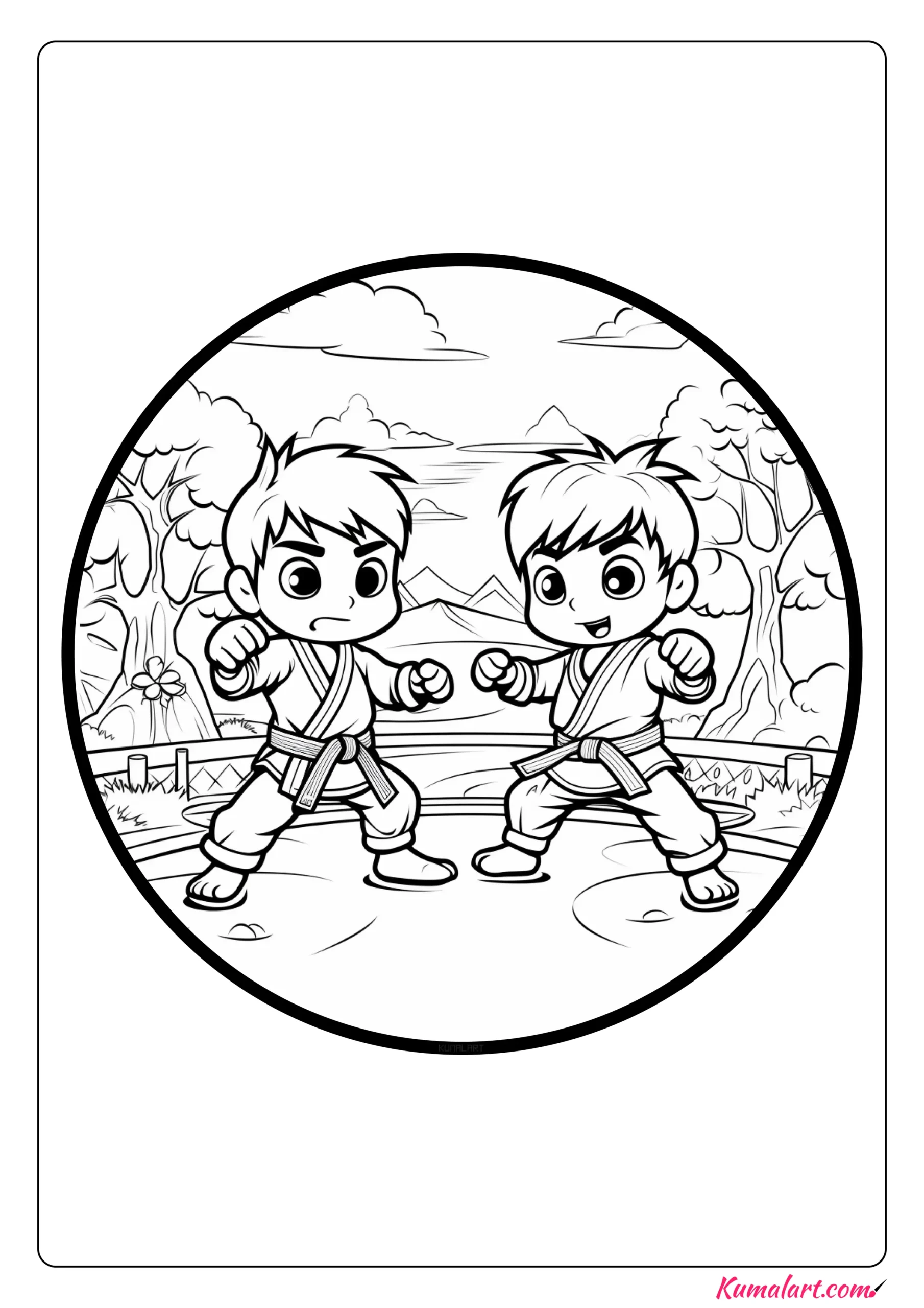 Autumn Jiu Jitsu Coloring Page