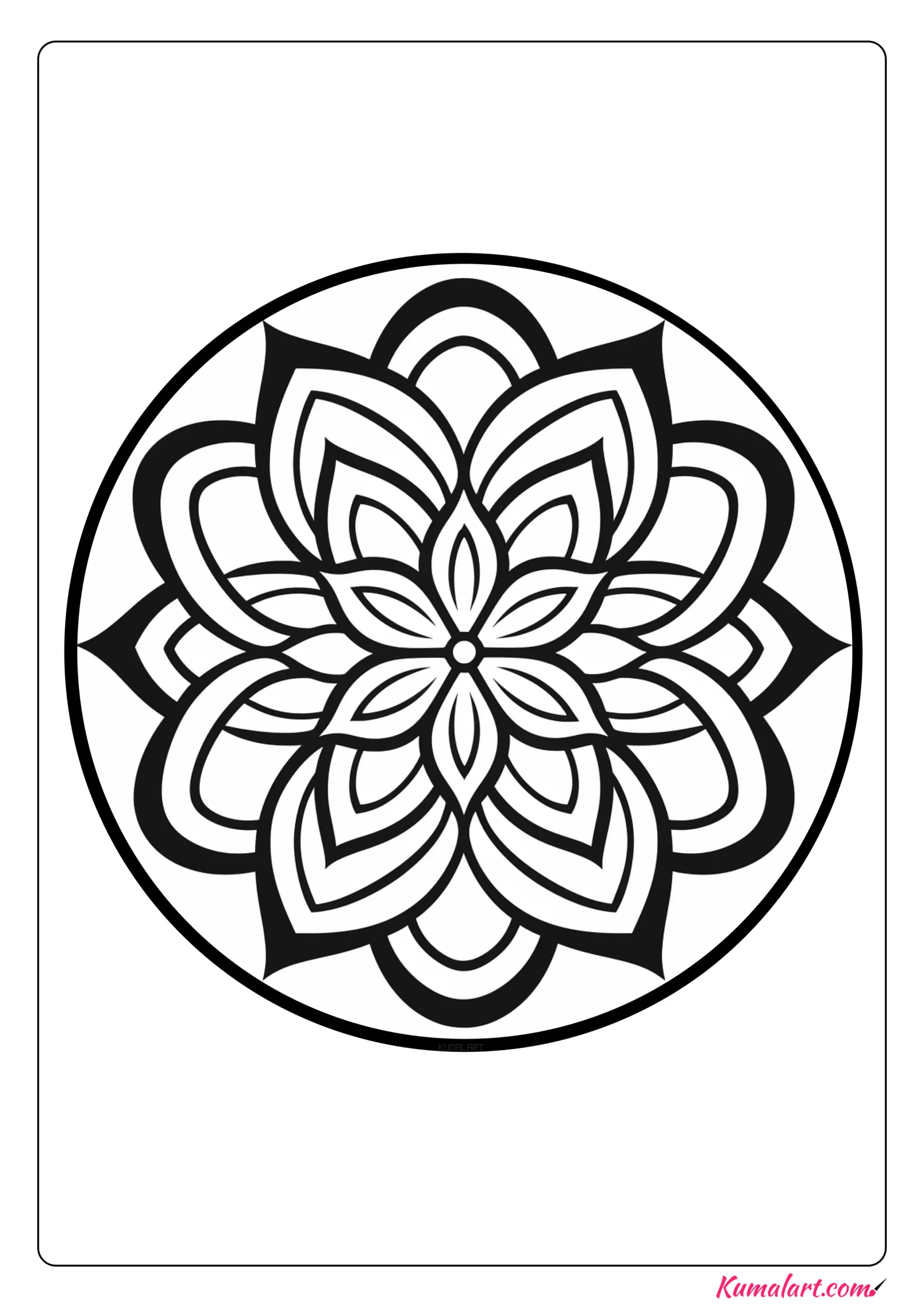 Beautiful Flower Mandala Coloring Page