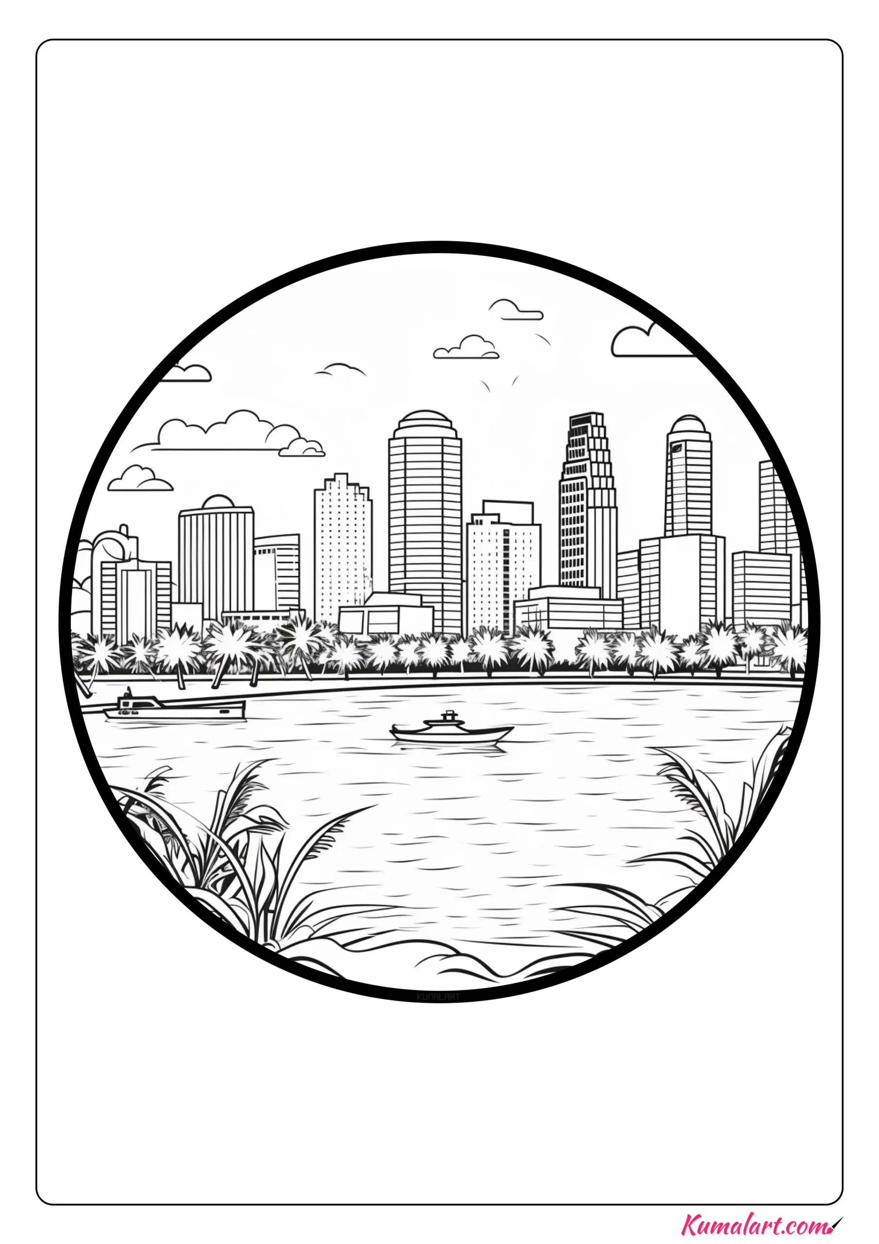 Beautiful Miami Coloring Page