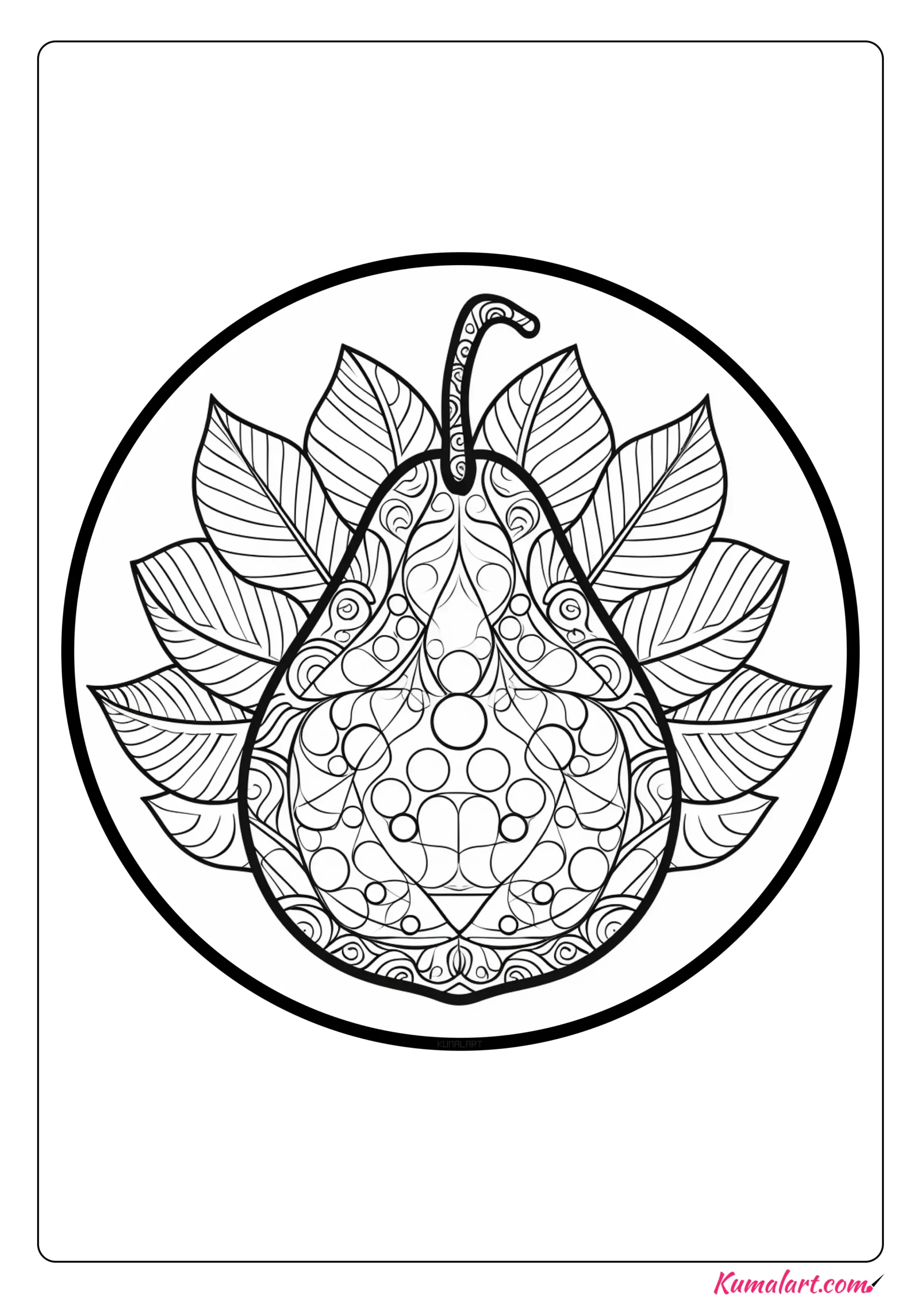 Beautiful Pear Coloring Page