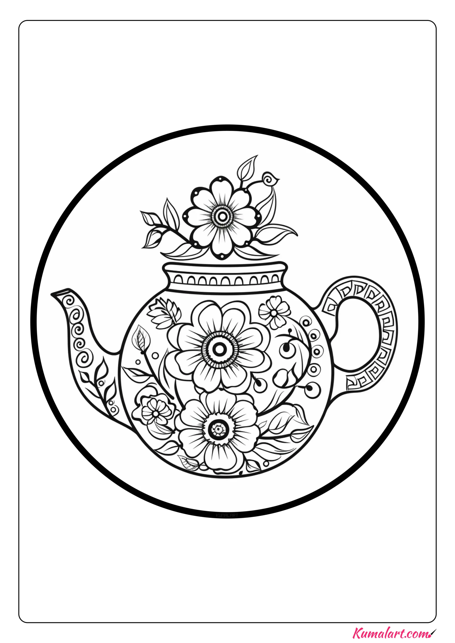 Belle Teapot Coloring Page