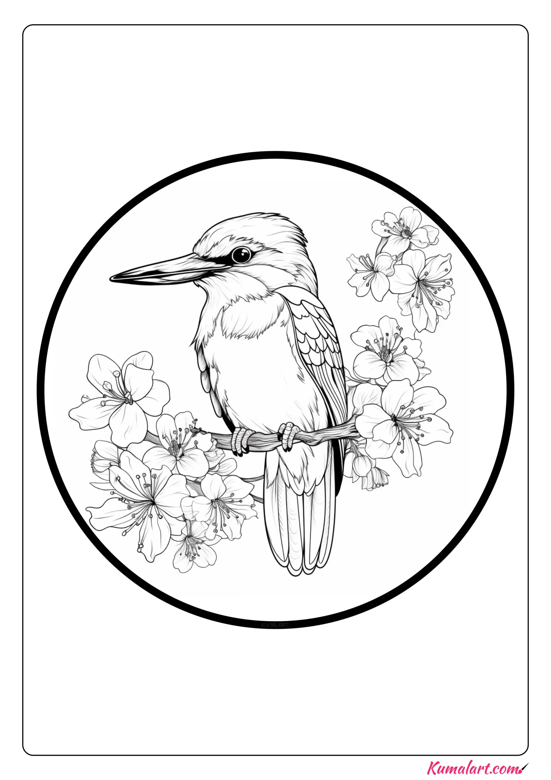 Birdie Kingfisher Coloring Page