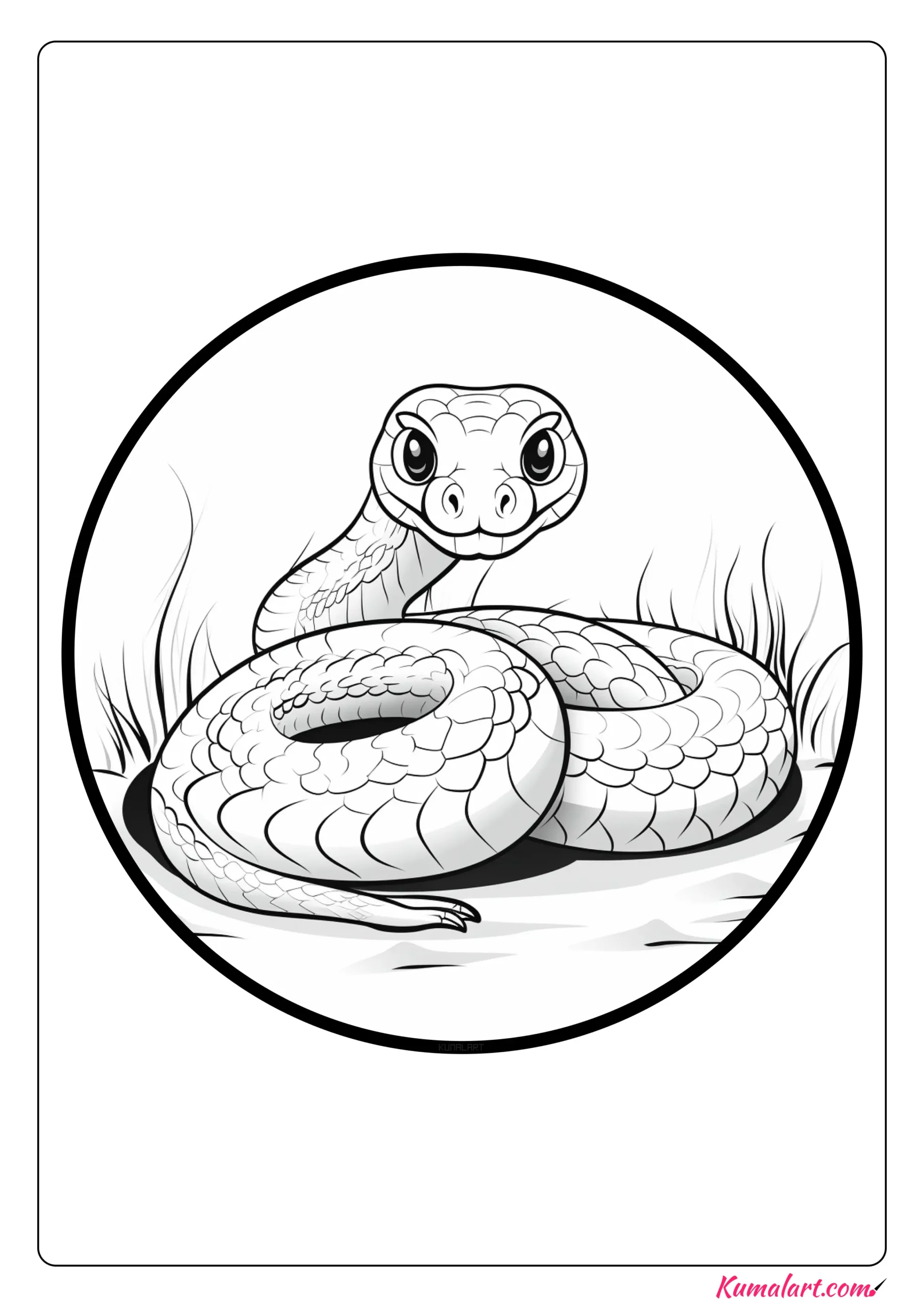 Black Tailed Rattle Snake Coloring Page