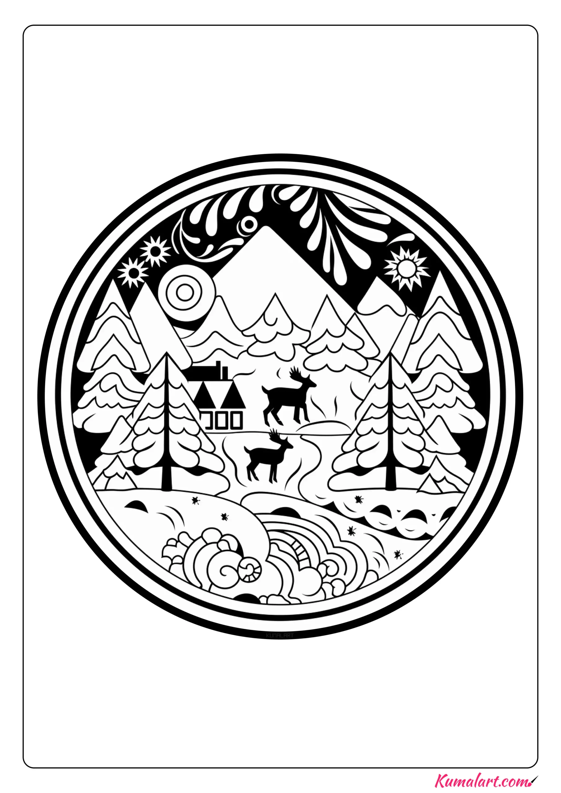 Blessed Christmas Coloring Page