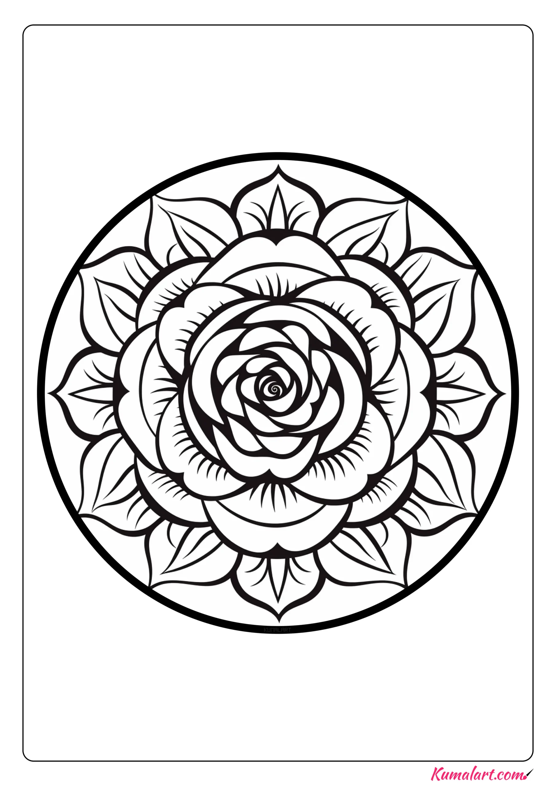 Blossom Rose Coloring Page