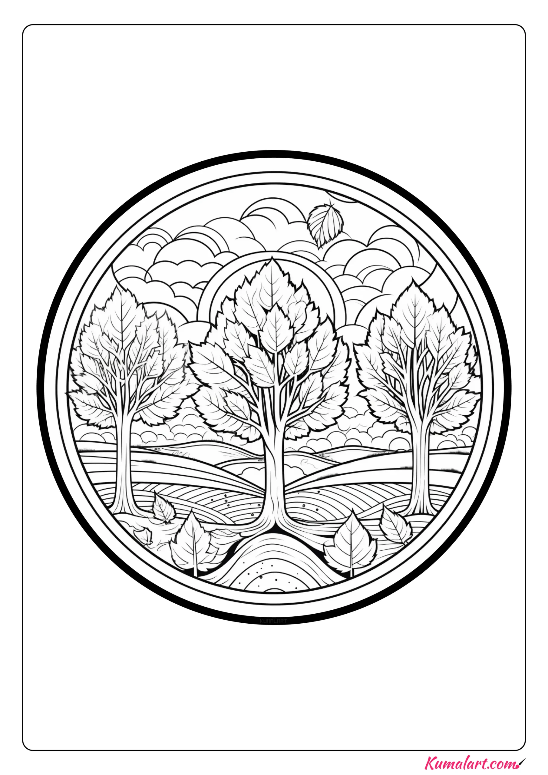 Bountiful Autumn Coloring Page