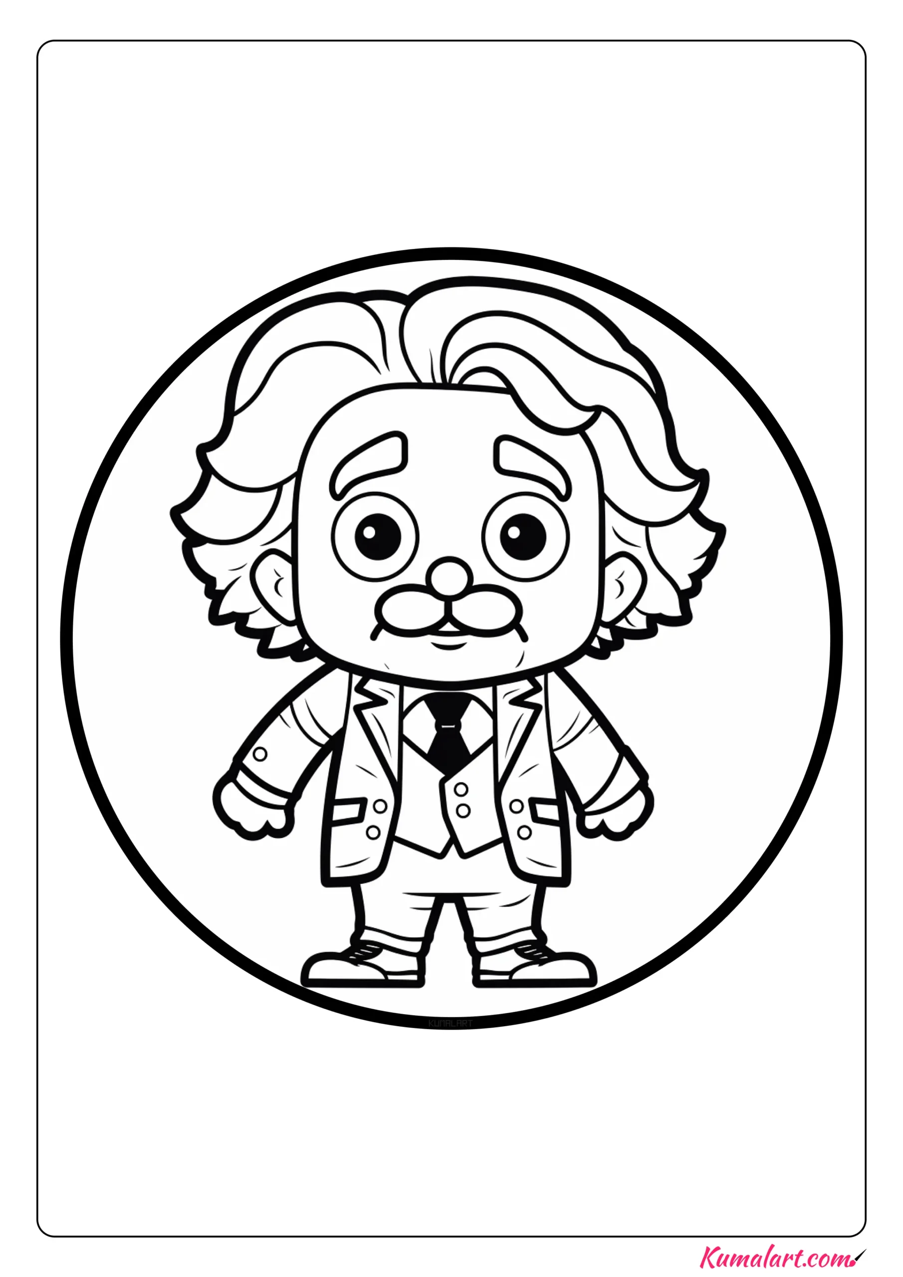 Bright Albert Einstein Coloring Page