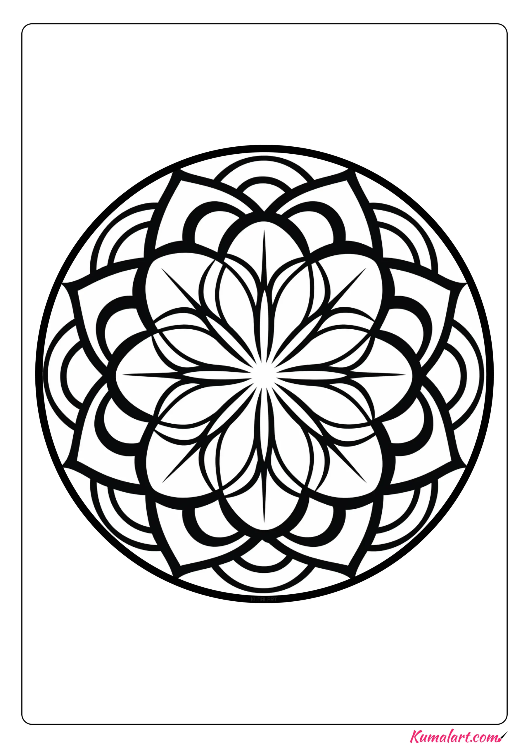 Bright Star Floral Mandala Coloring Page