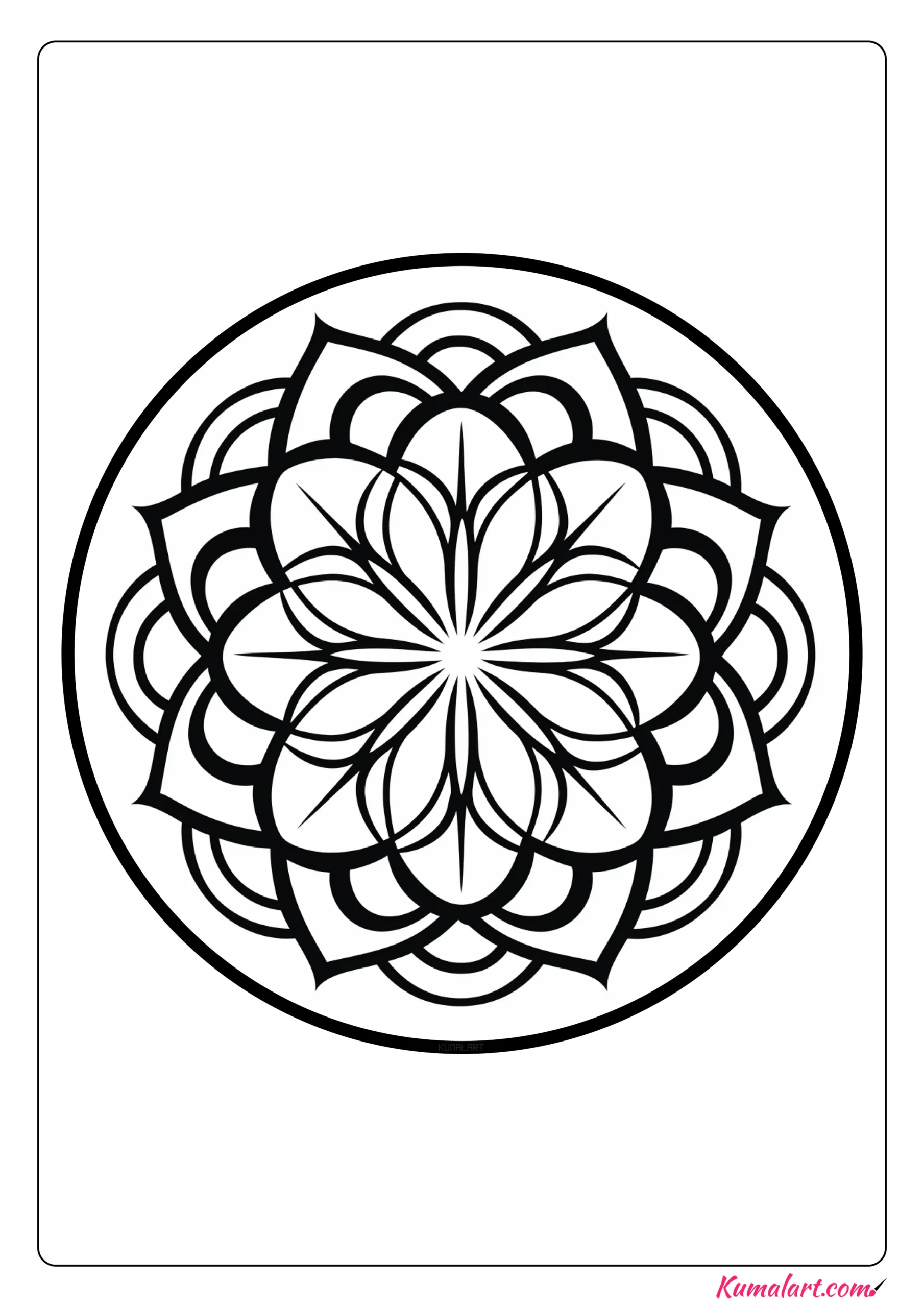 Bright Star Flower Coloring Page