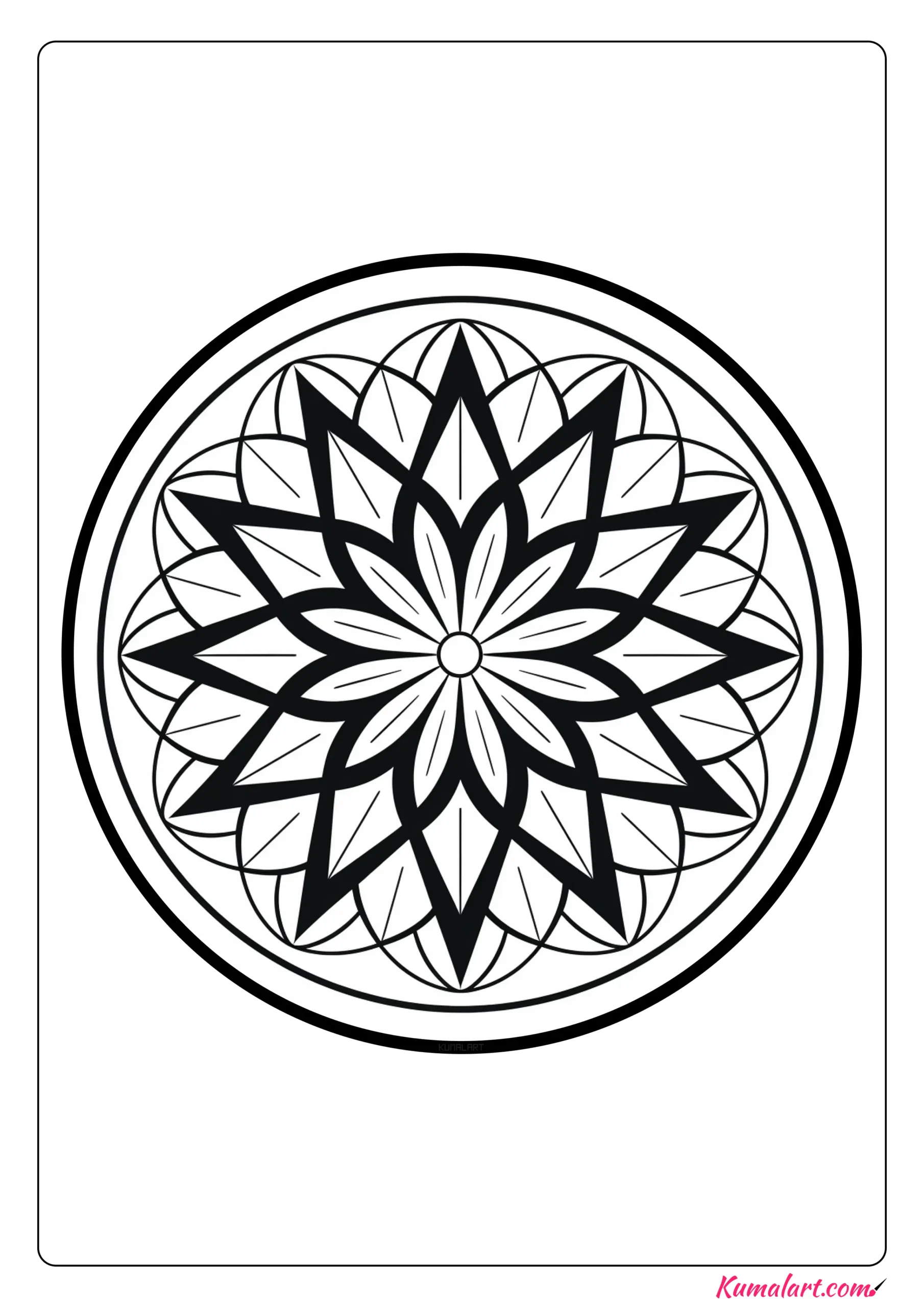 Bright Star Mandala Coloring Page