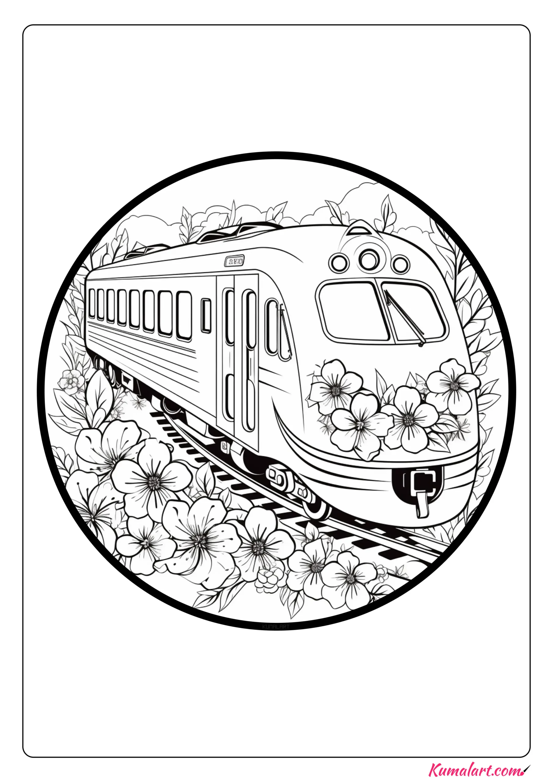 Brisk Bullet Train Coloring Page