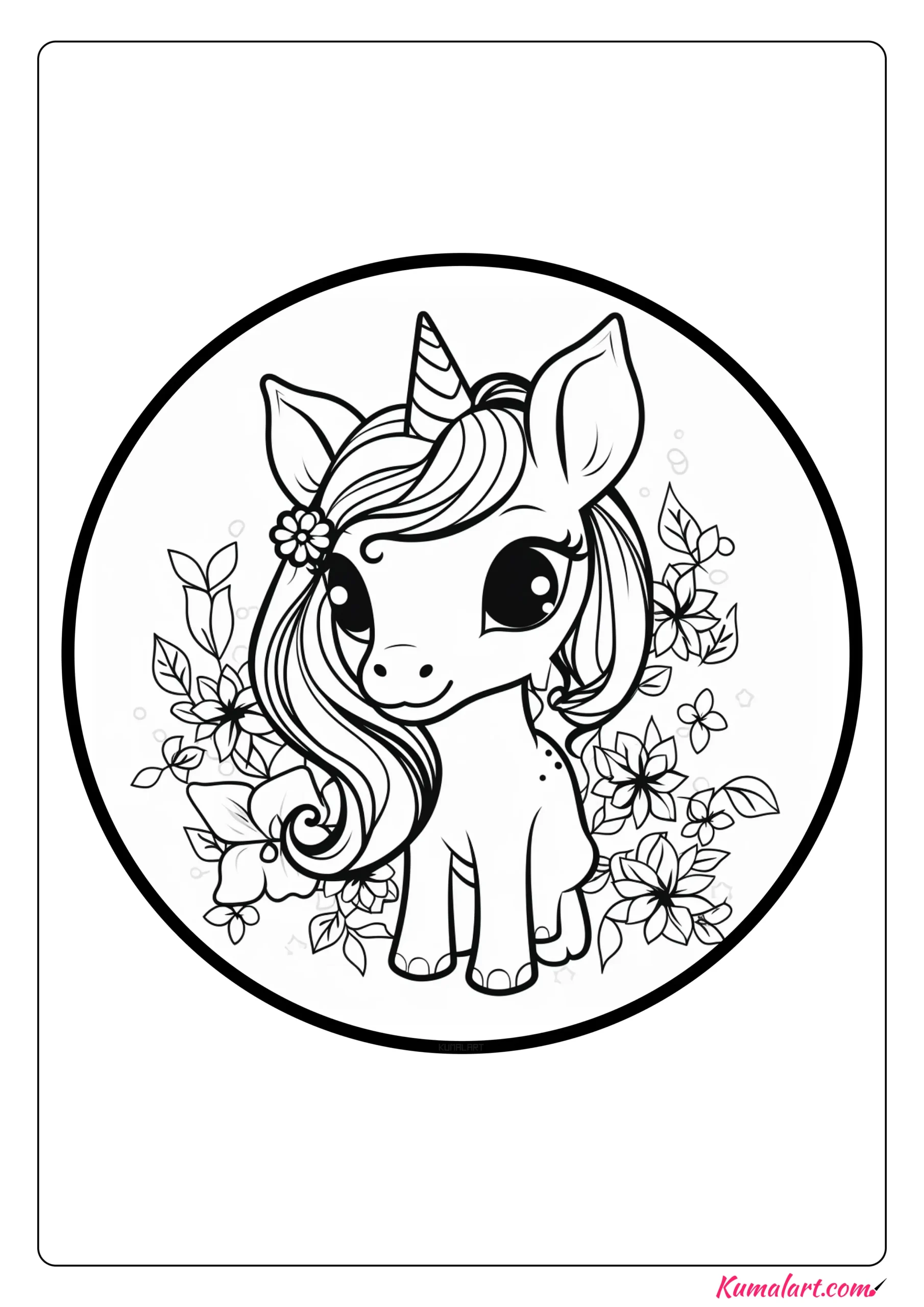 Buttercup Fancy Unicorn Coloring Page