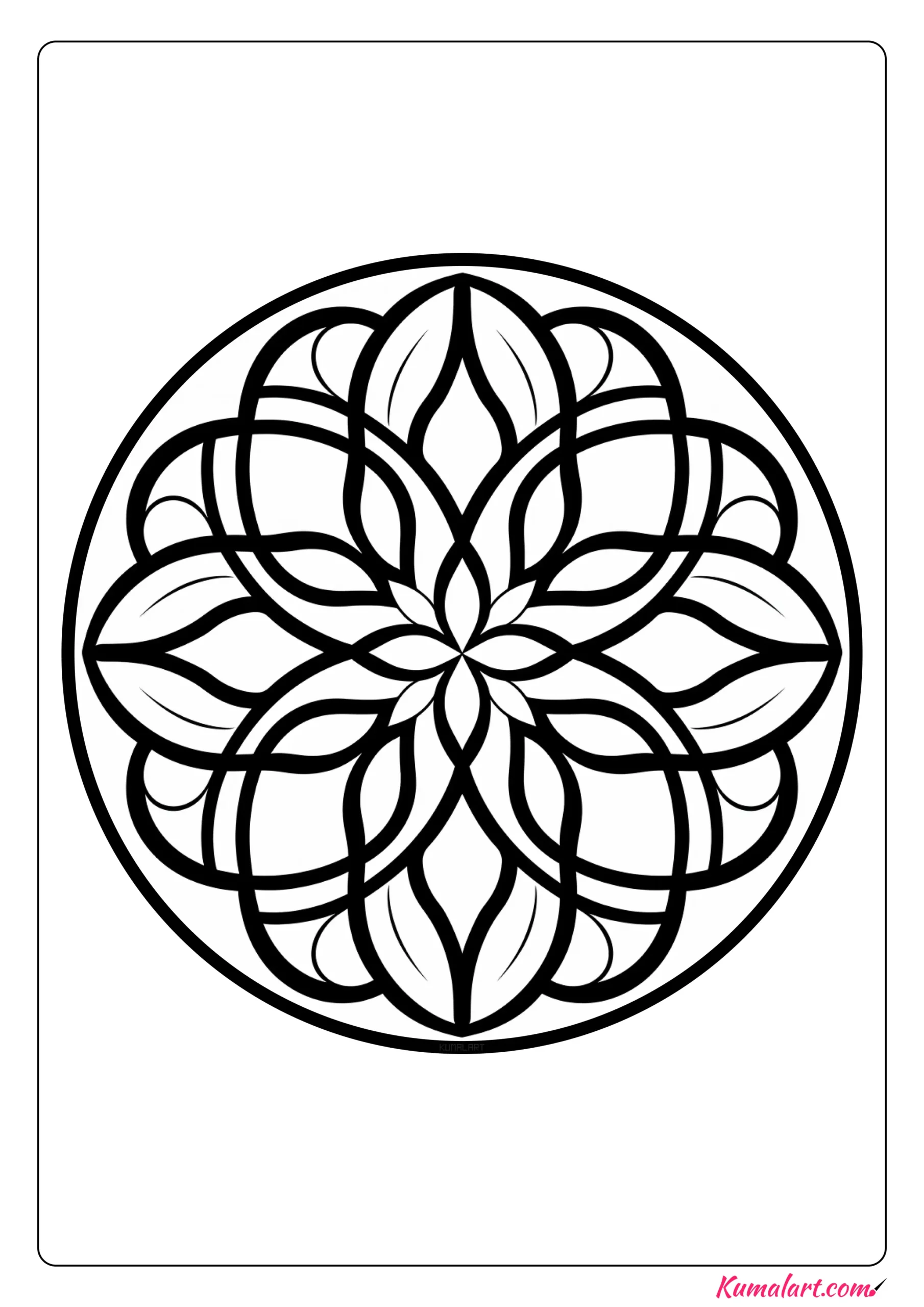 Calm Abstract Mandala Coloring Page