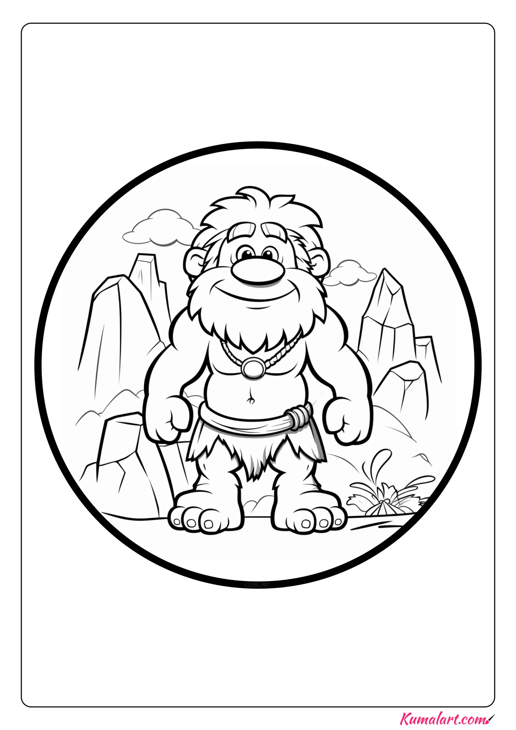 Caveman Coloring Page