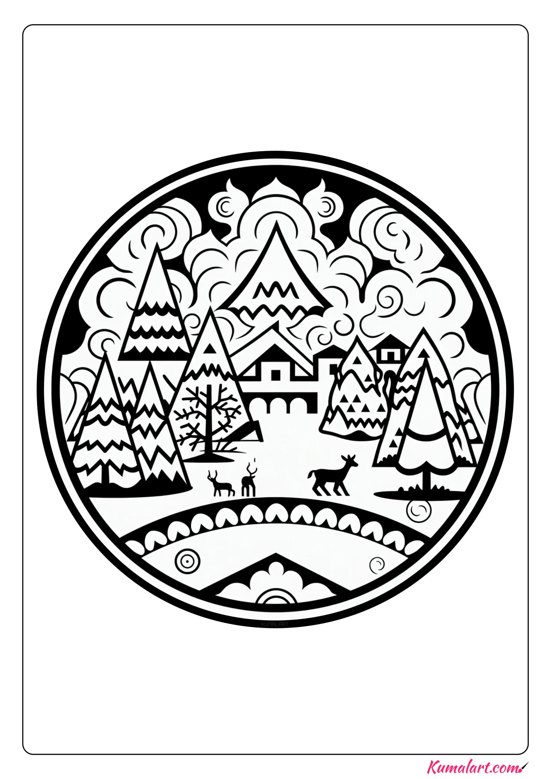 Cheery Christmas Coloring Page