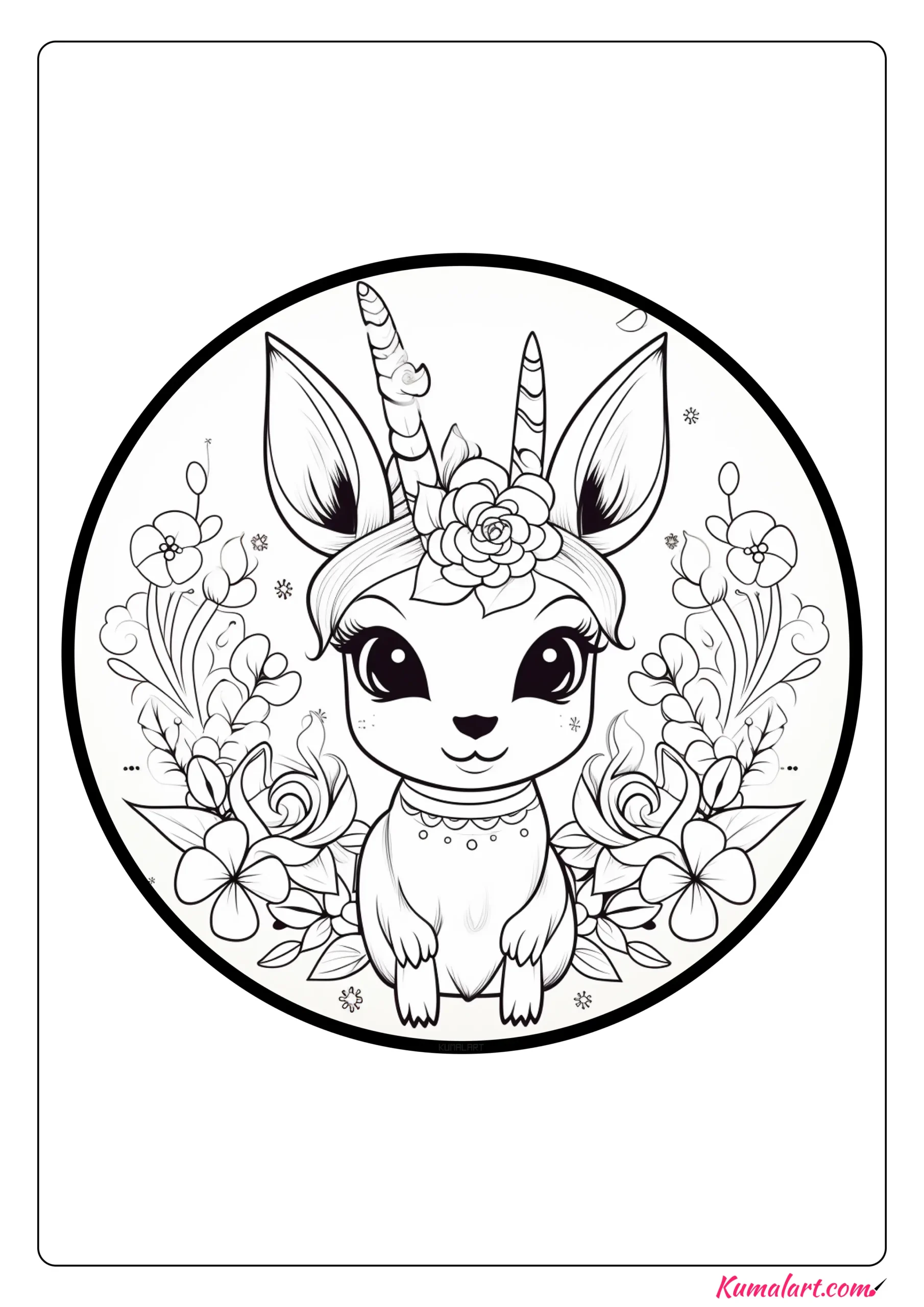 🌈 Free Enchanting Unicorn Bunny Coloring Pages | Kumalart