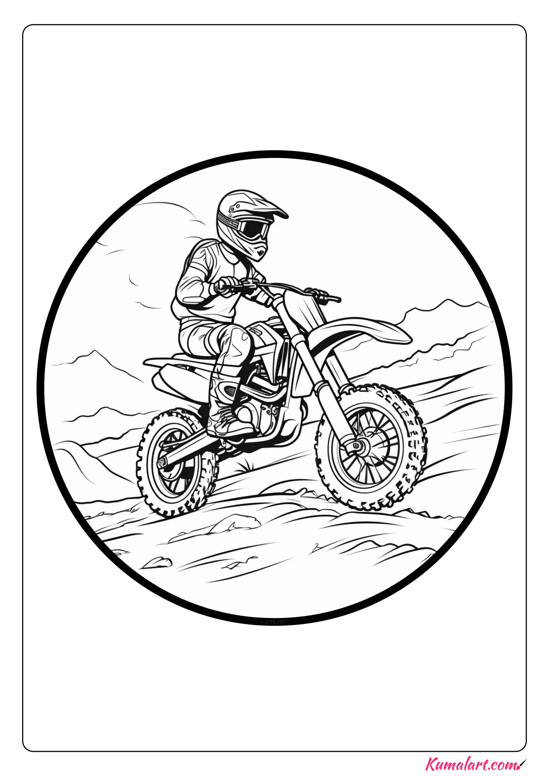 Competitive Edge Motorcross Coloring Page
