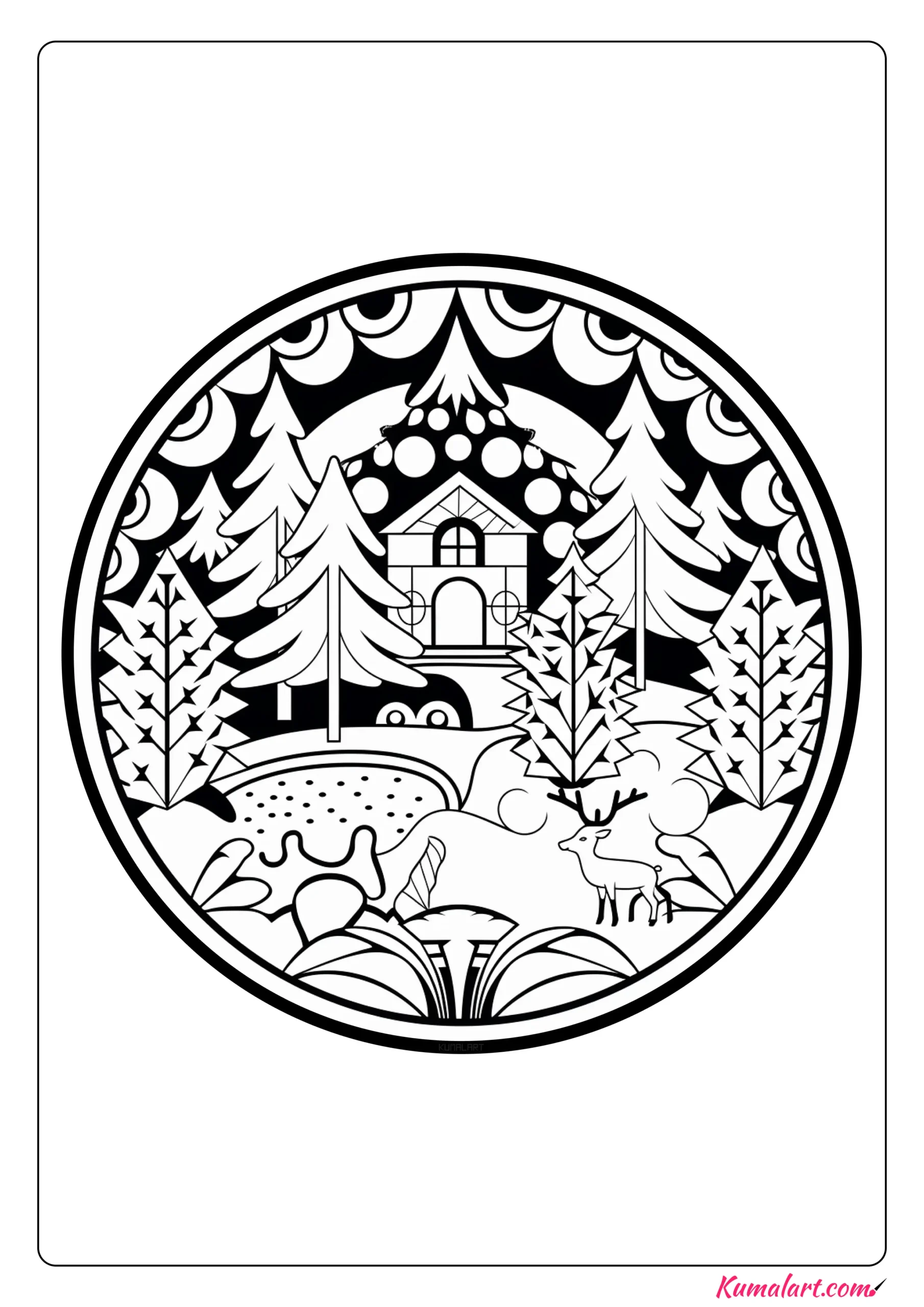 Cozy Christmas Coloring Page