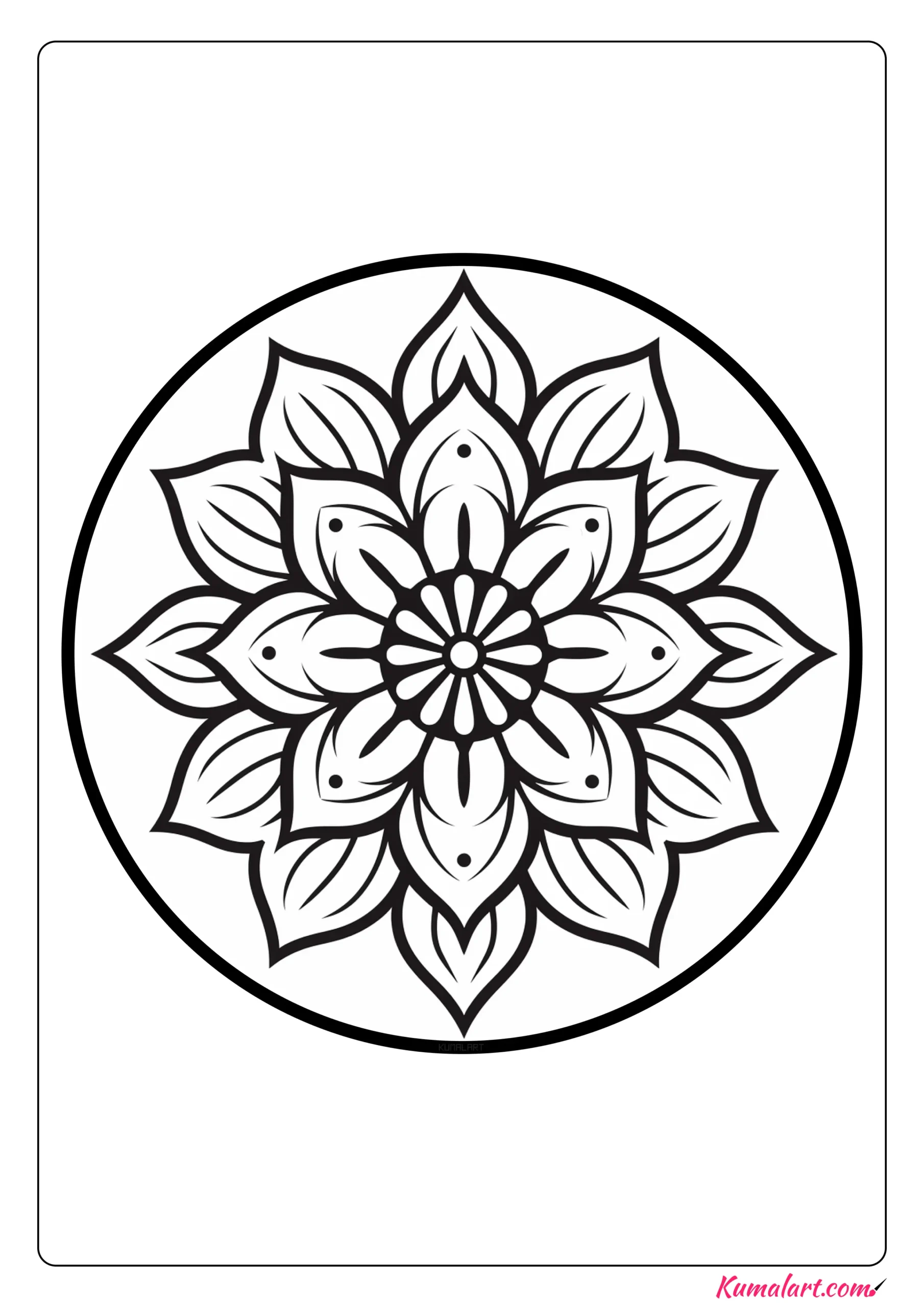 Creative Floral Mandala Coloring Page