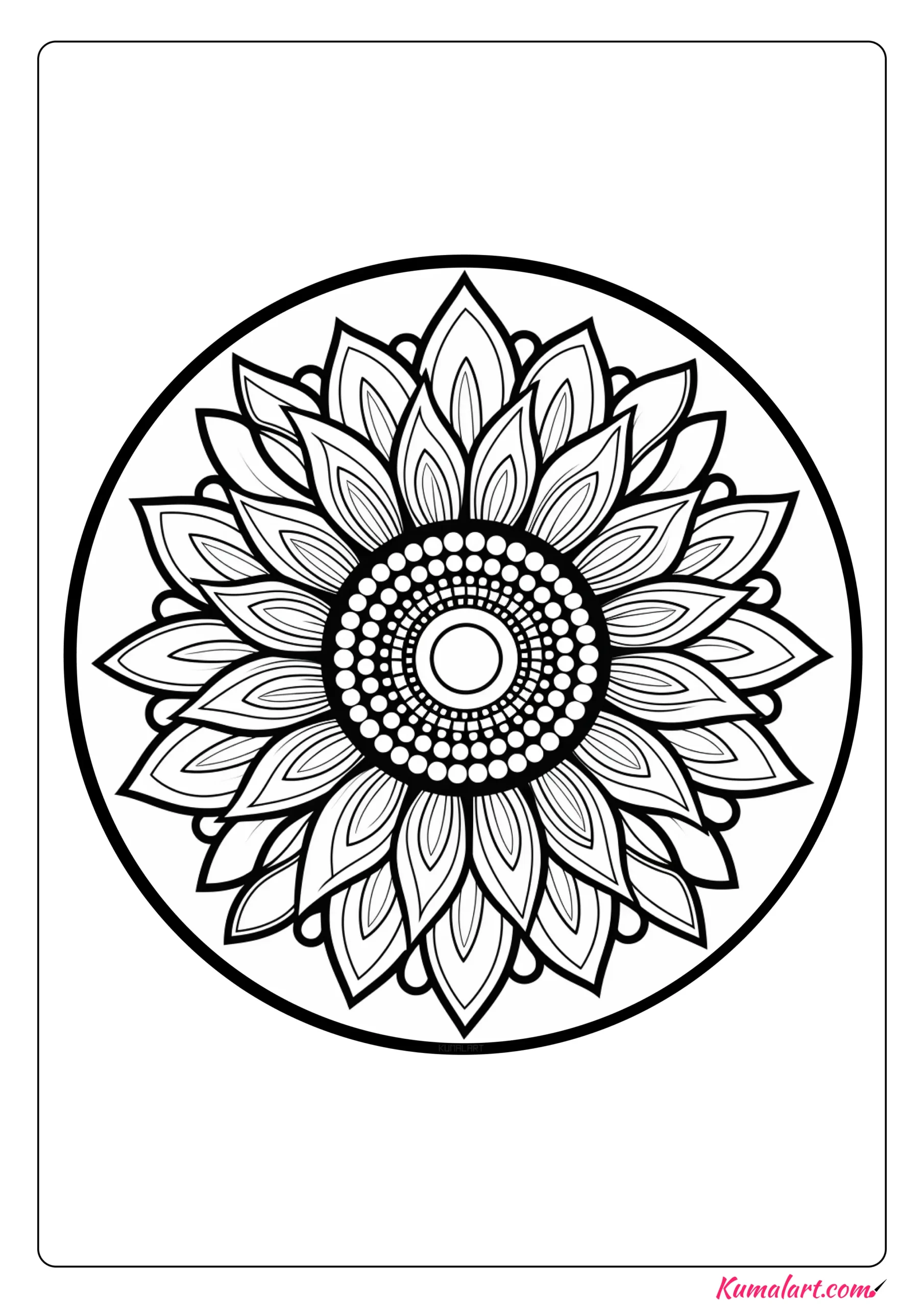 Creative Sunflower Coloring Page